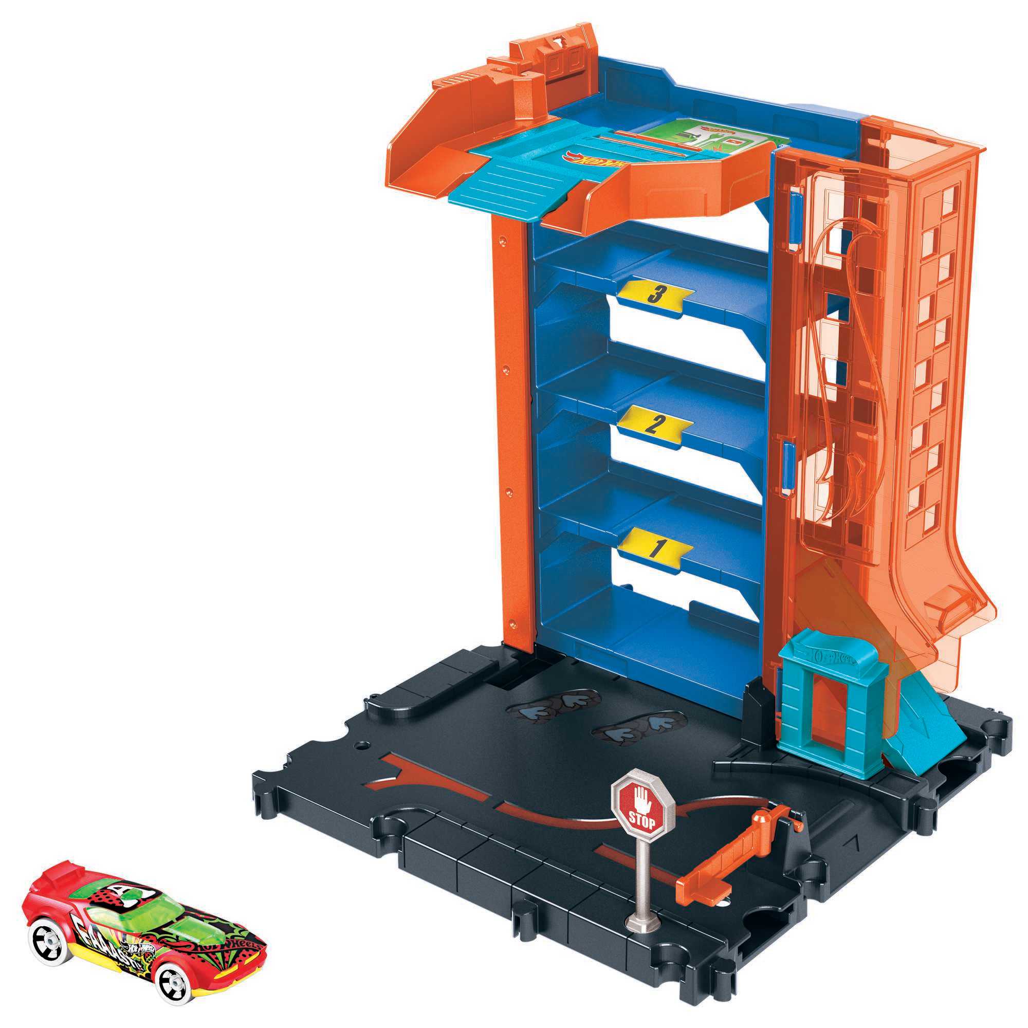 Hot Wheels Let's Race Netflix - City Downtown Car Park Playset, Gift For Kids Ages 4 To 8
