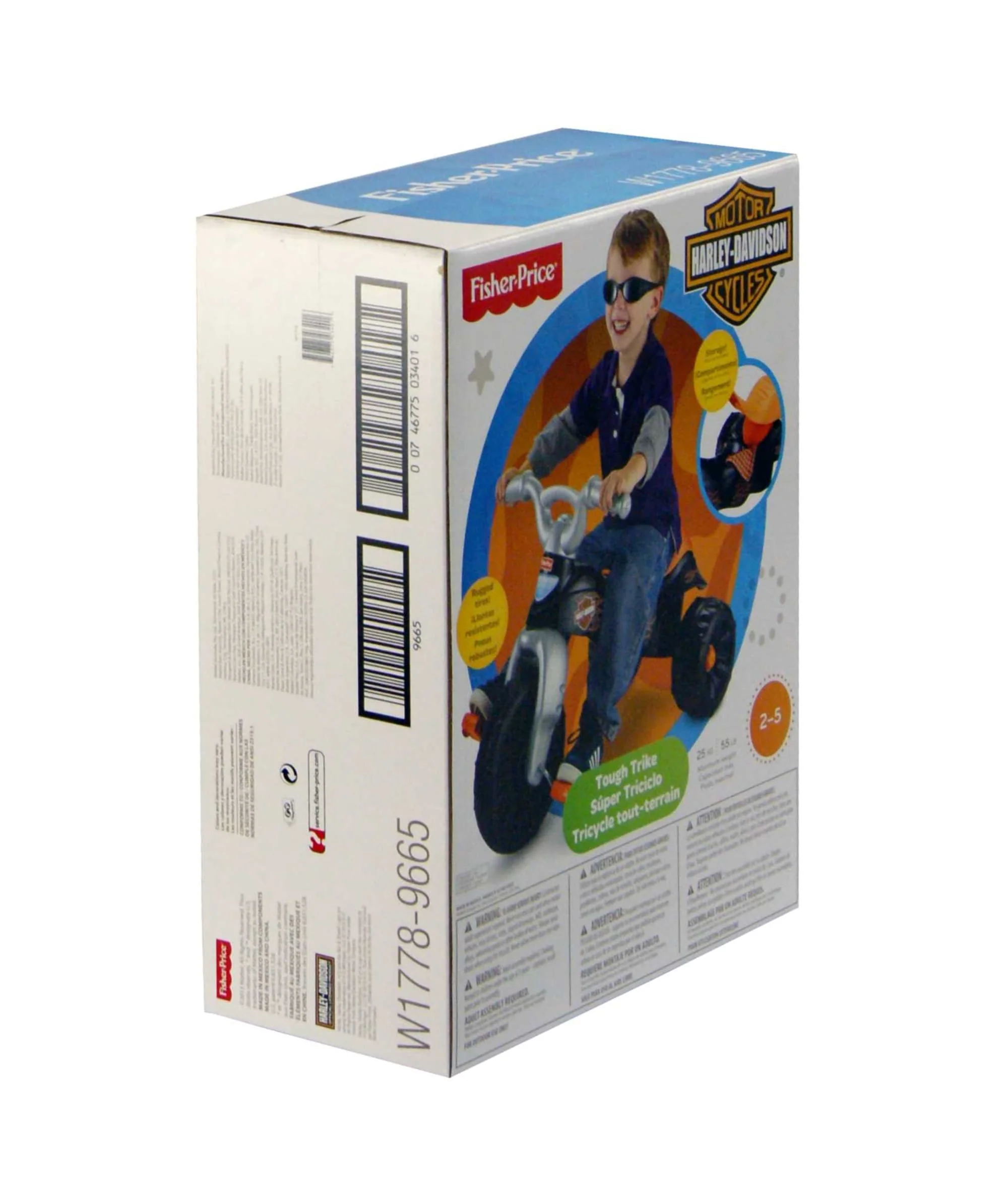 Fisher-Price Harley-Davidson Tricycle With Handlebar Grips, Multi-Terrain Tough Trike, Toddler Toy