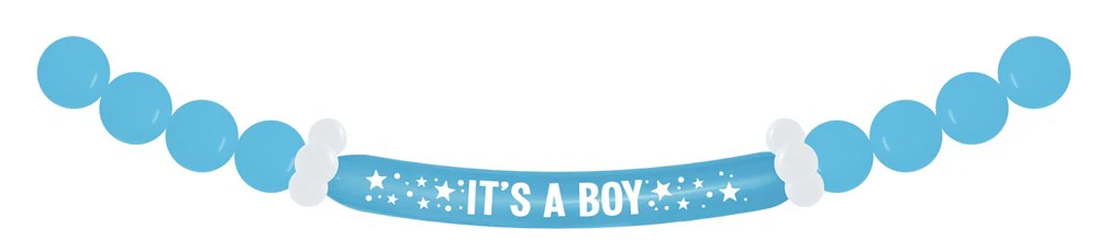 10' Sempertex It's A Boy Balloon Banner Latex 17ct