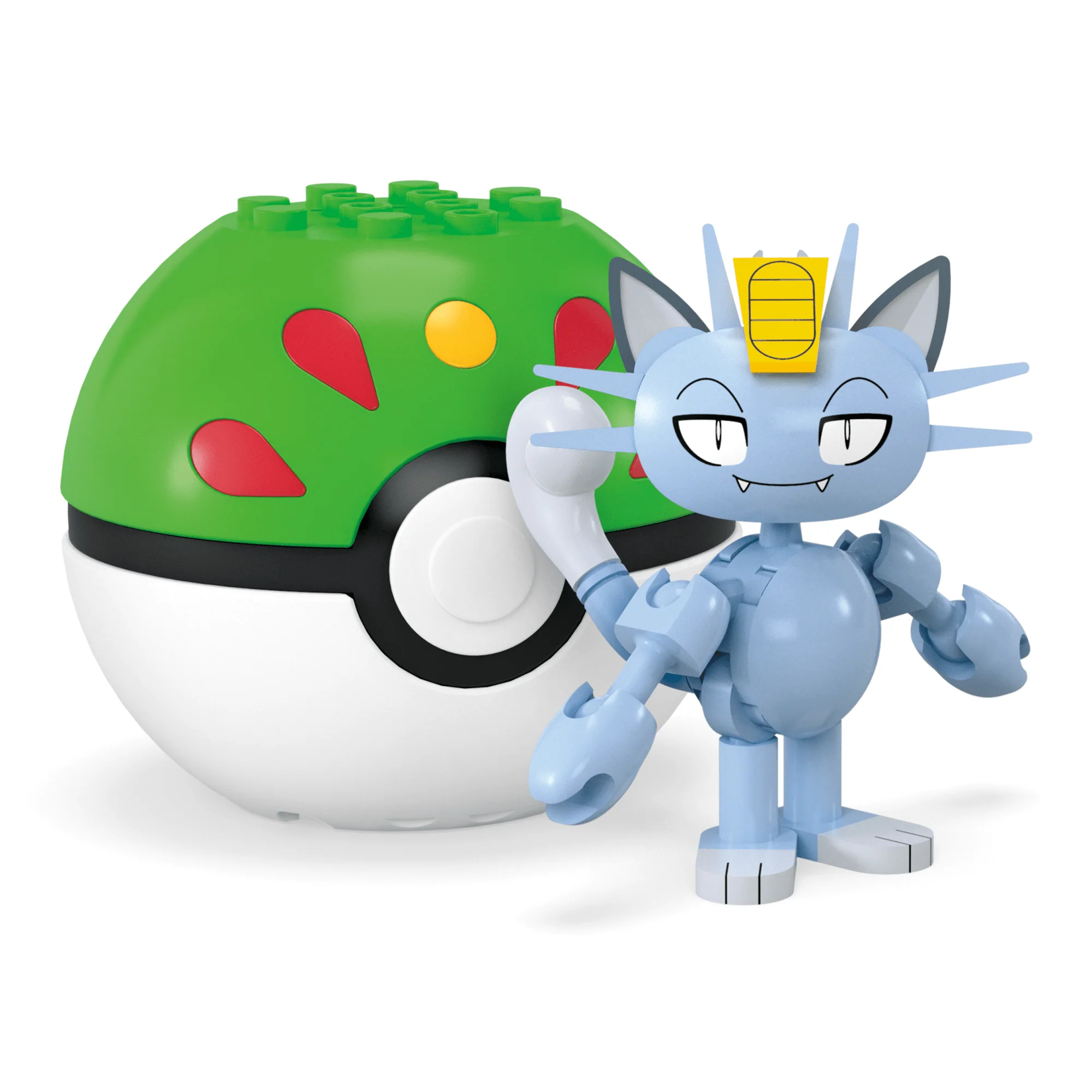 MEGA Pok��mon Alolan Meowth Building Toy Kit, Poseable Action Figure (28 Pieces) For Kids