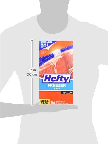 Hefty Slider Freezer Storage Bags, Gallon Size, 56 Count
