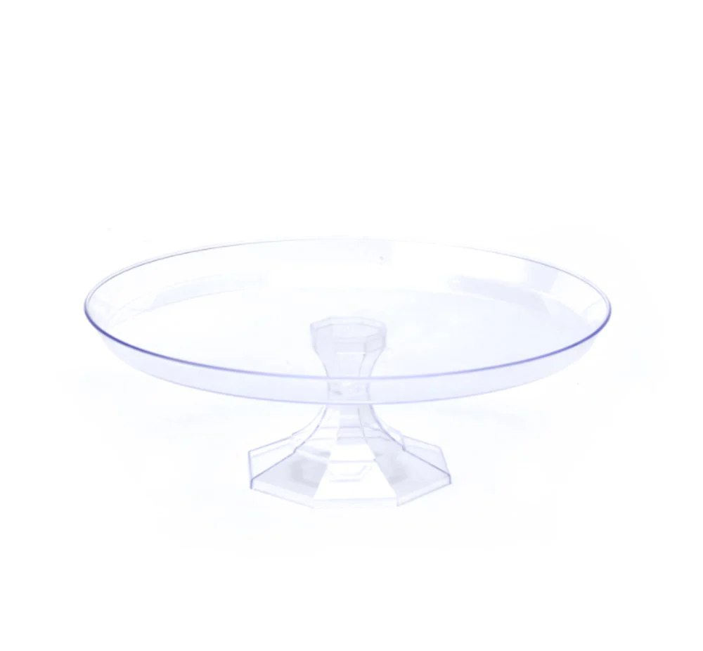 Plastic Round Cake Stand 10 in - Clear