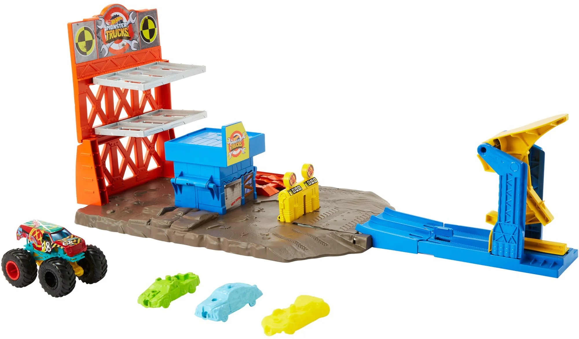 Hot Wheels Monster Trucks Pista de Juguete Estaci��n de Explosiones