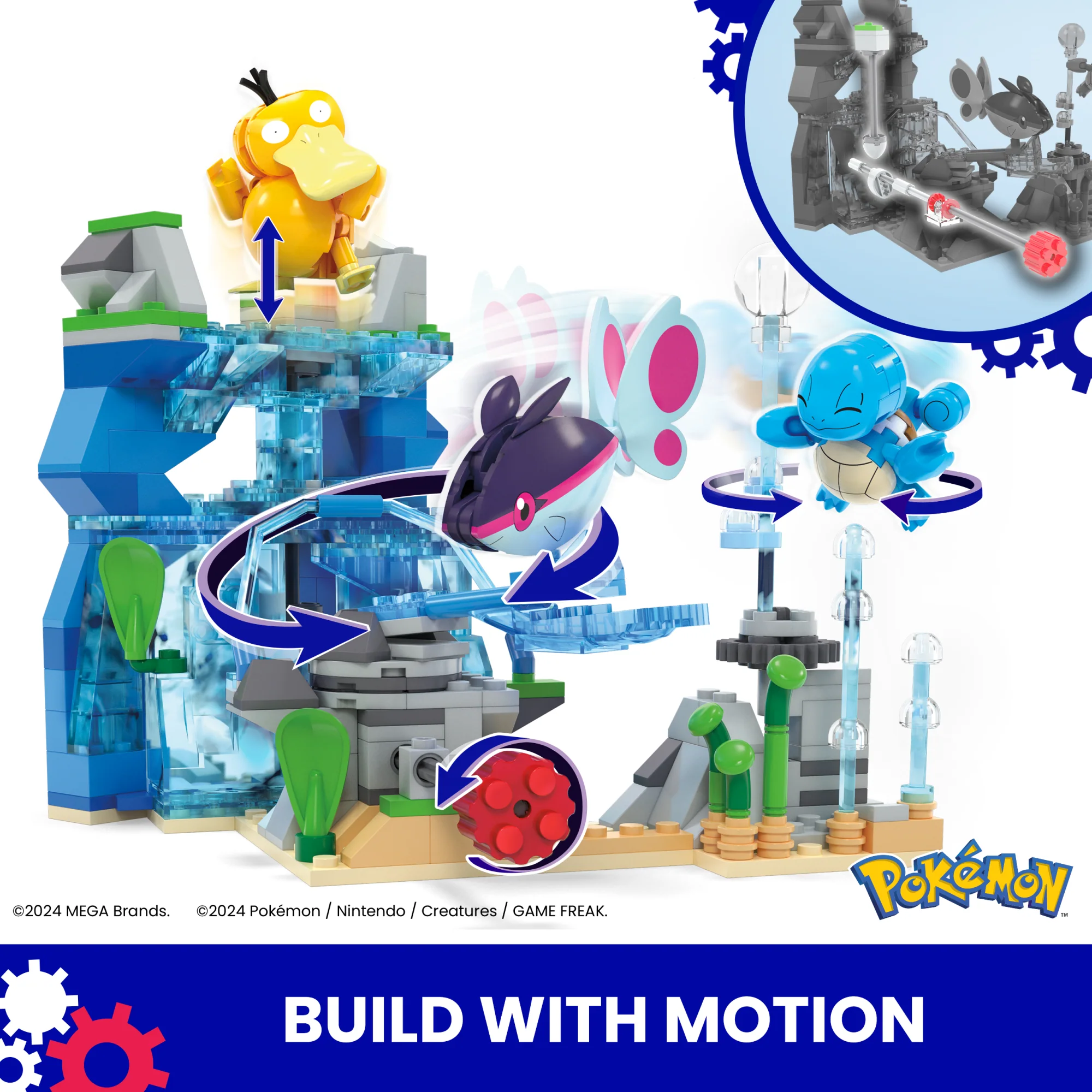 MEGA Pok��mon Aquatic Adventure Building Toy Kit, With 3 Action Figures (319 Pieces) For Kids