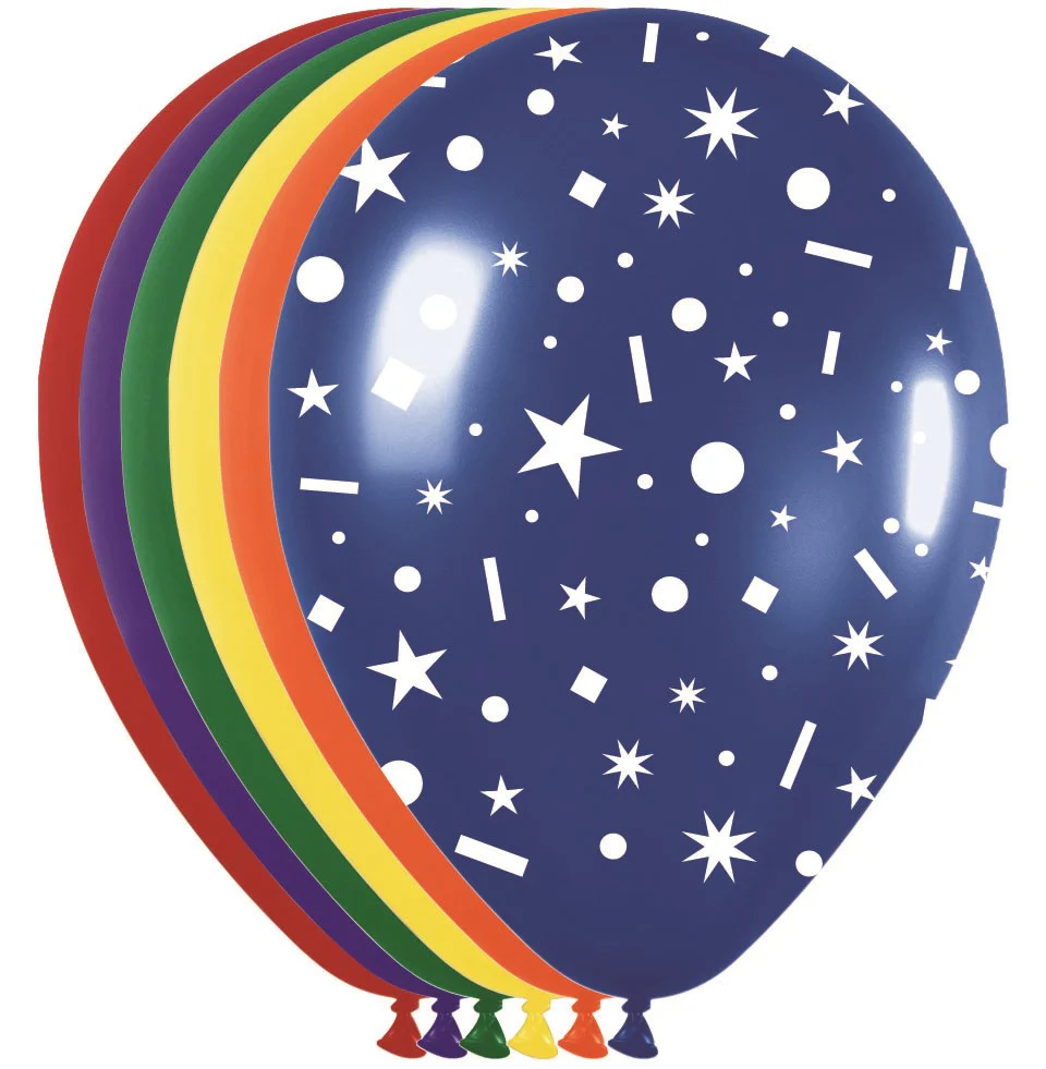 11 inch Sempertex Sparkly Confetti Latex Balloons All Over Print 50ct