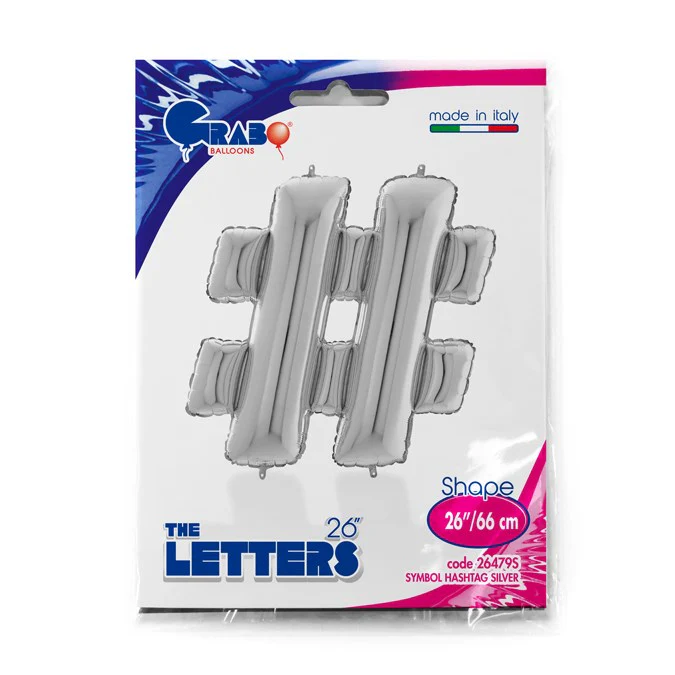 Grabo Silver Symbol ? 26in Foil Balloon