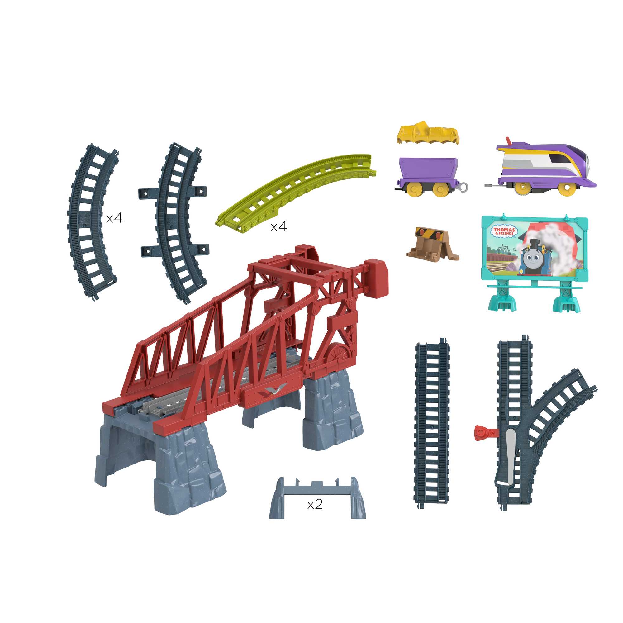 Thomas And Friends Vicarstown Bridge Train Set, Figure-8 Track Set With Motorized Kana Engine