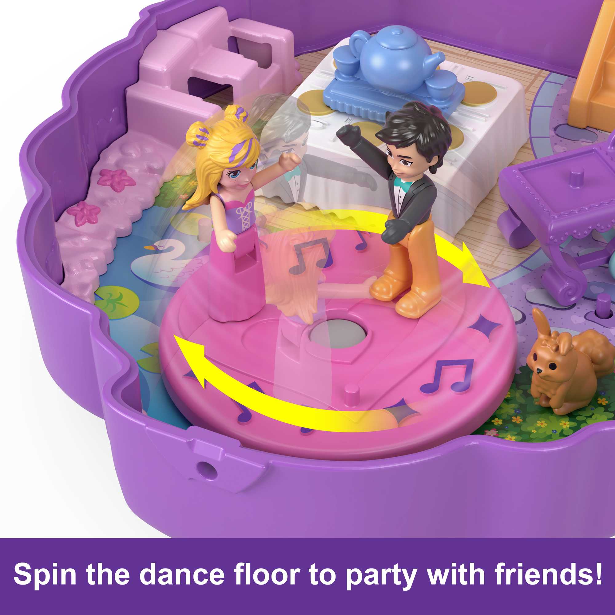 Polly Pocket Something Sweet Cupcake Compact Playset With 2 Micro Dolls, 13 Accessories & 5 Features