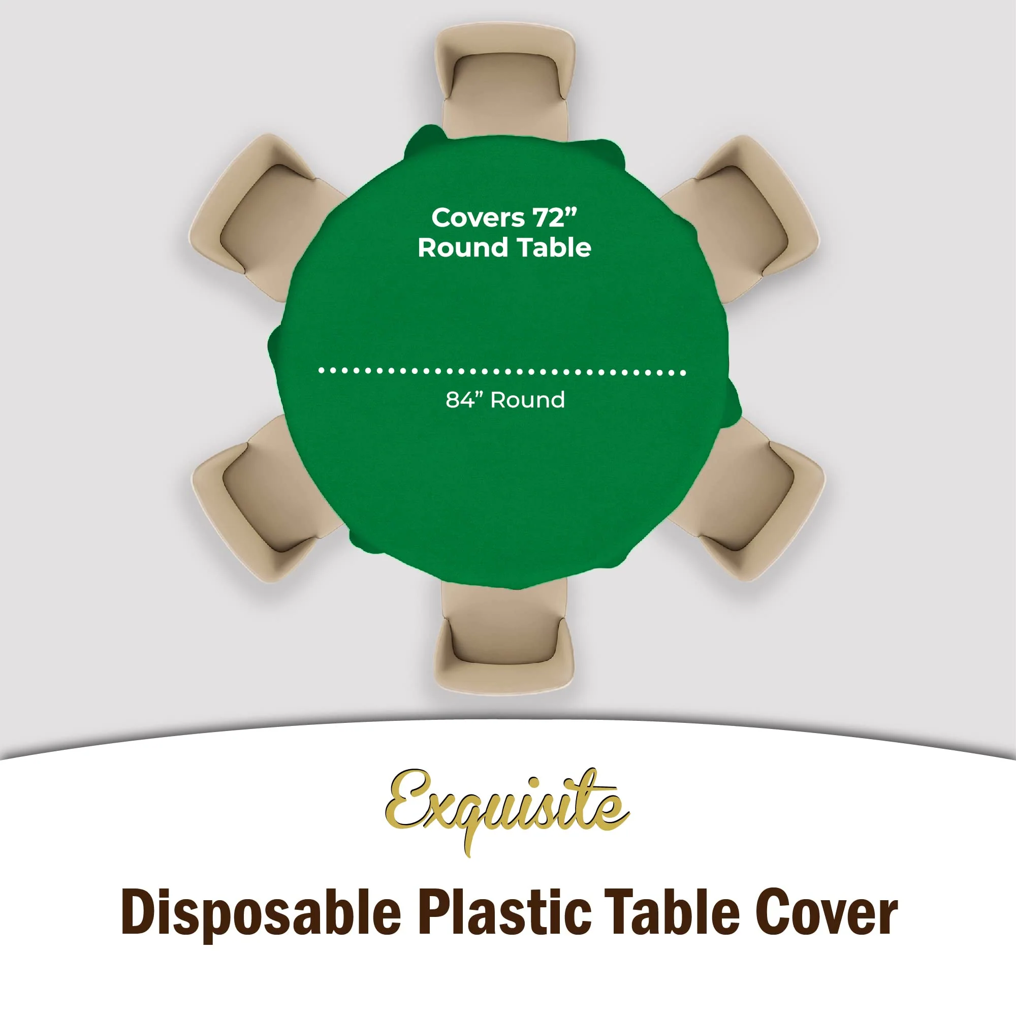 Emerald Green Round Plastic Table Cover