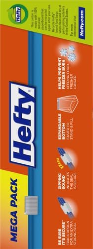 Hefty Slider Freezer Storage Bags, Gallon Size, 56 Count