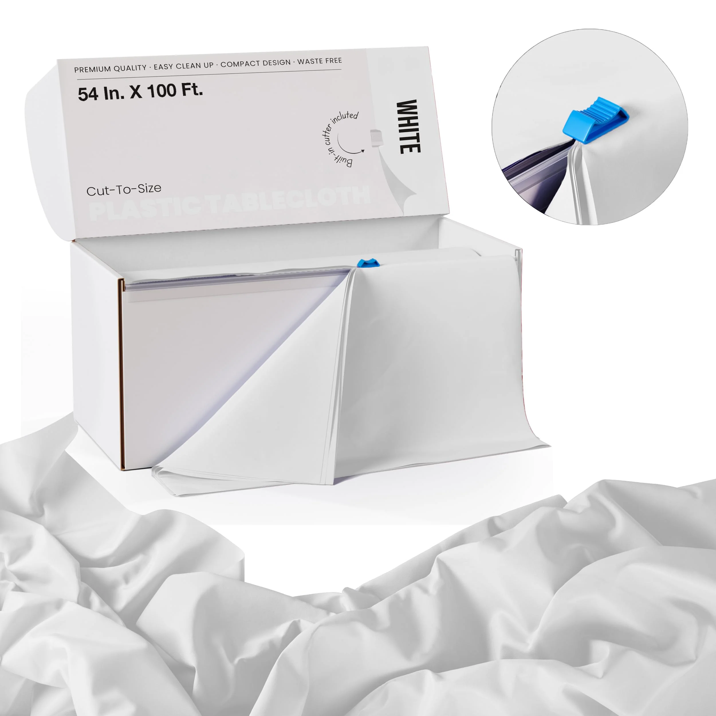 54 In. x 100 Ft. Cut To Size Table Roll | White