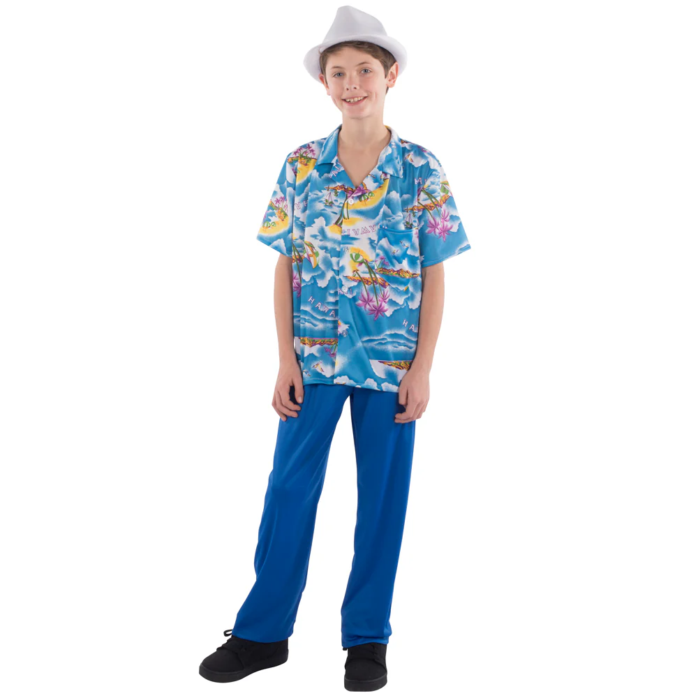 Blue Hawaiian Shirt and Pants Tropical