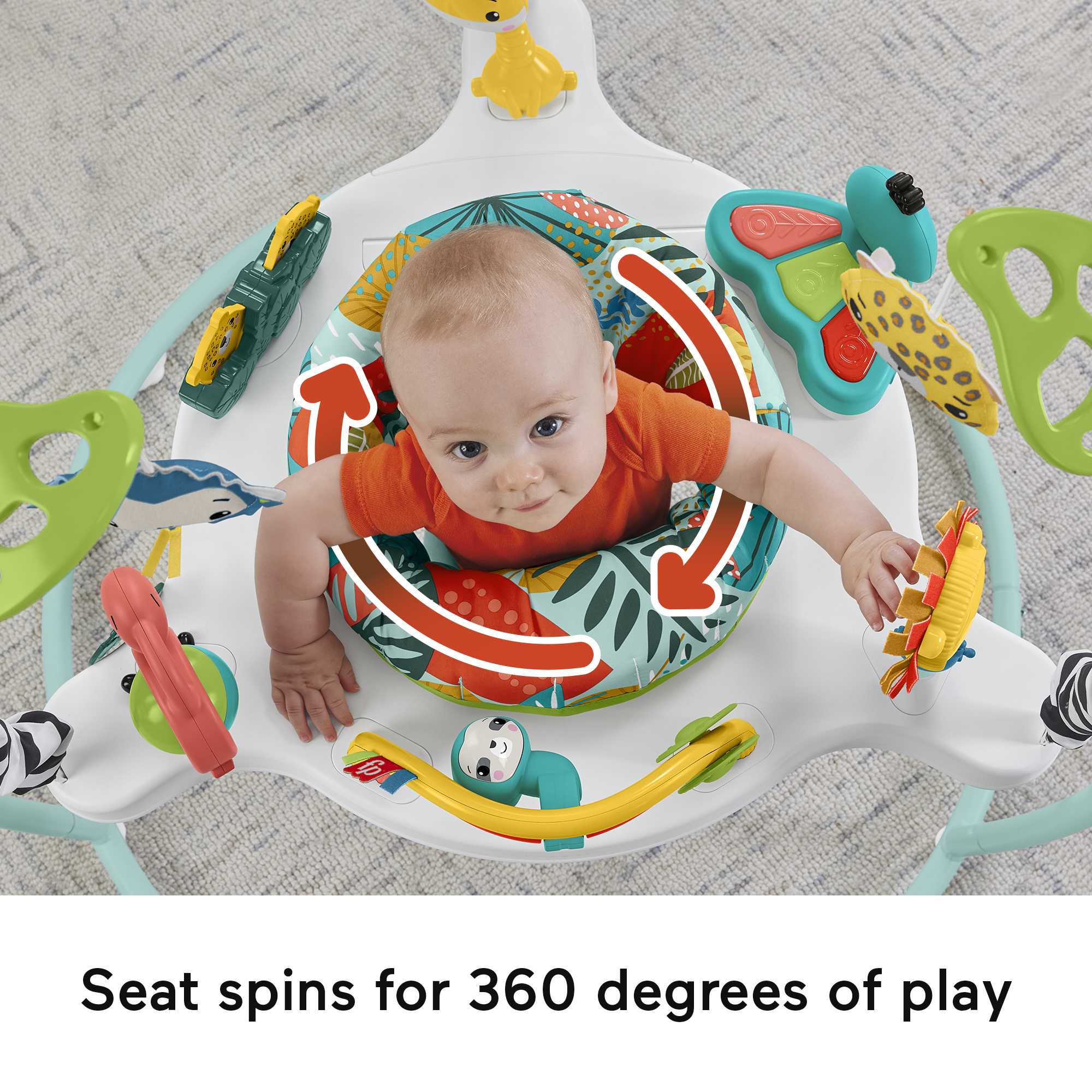 Fisher-Price Jumperoo Baby Activity Center With Lights And Sounds, Jumping Jungle