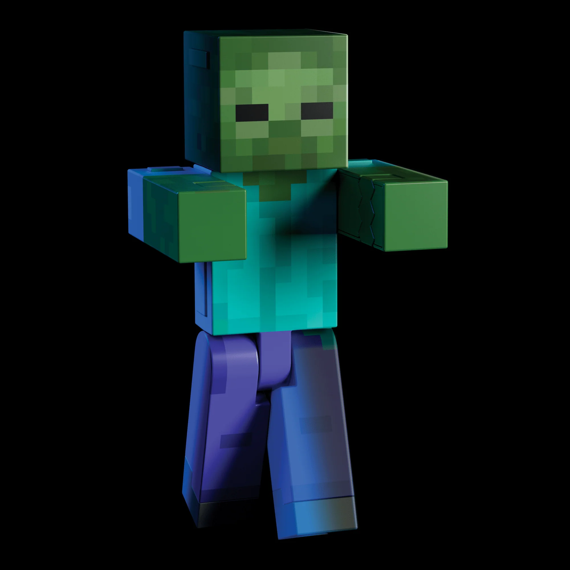 Minecraft-Zombie Diamond Level-Figurine Articul��e 14Cm et Accessoires