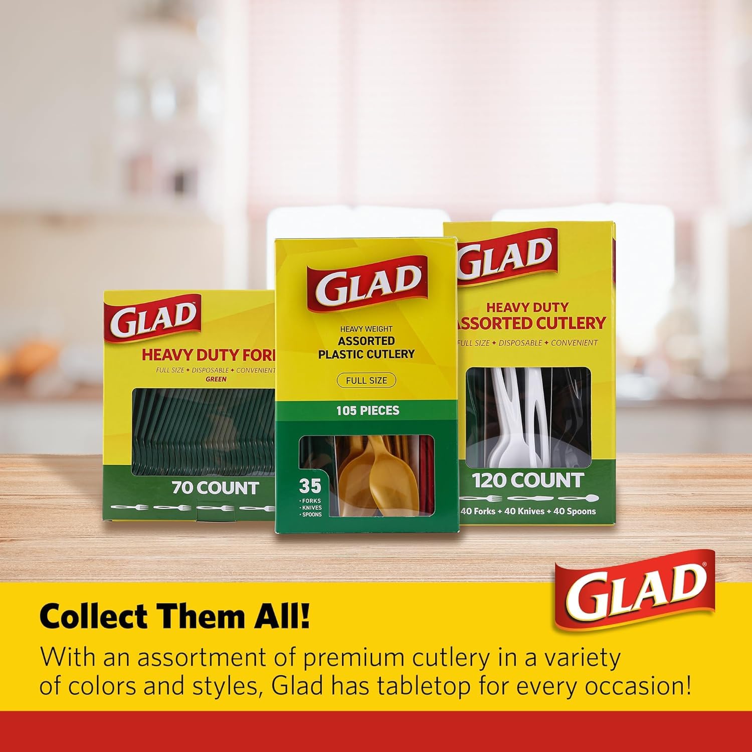 Glad, 240 Count (Pack of 1), Clear Assorted Cutlery