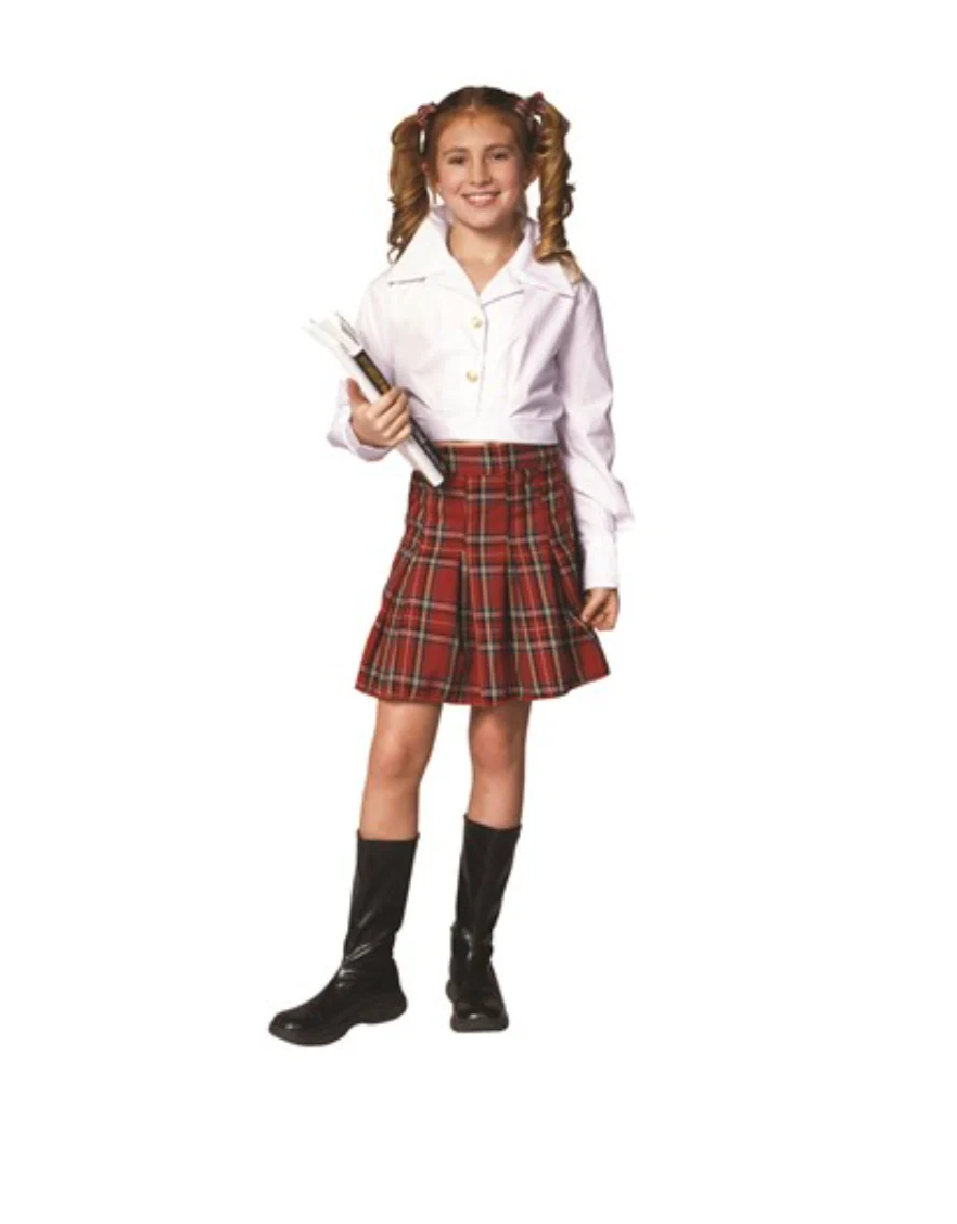 School Girl Top & Skirt Child Costume