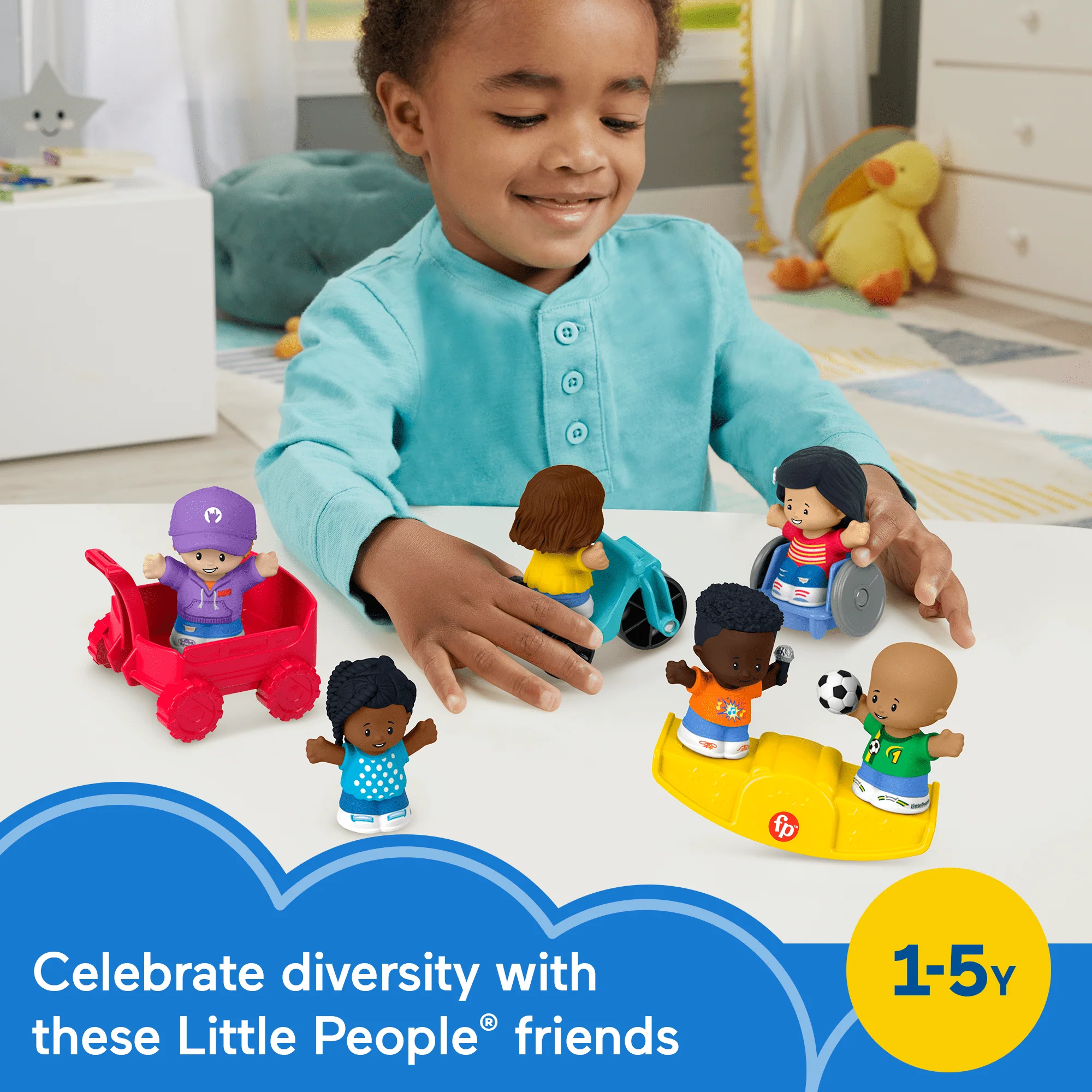 Fisher-Price Little People Play For All Figure And Accessory Pack For Toddlers, 9 Pieces