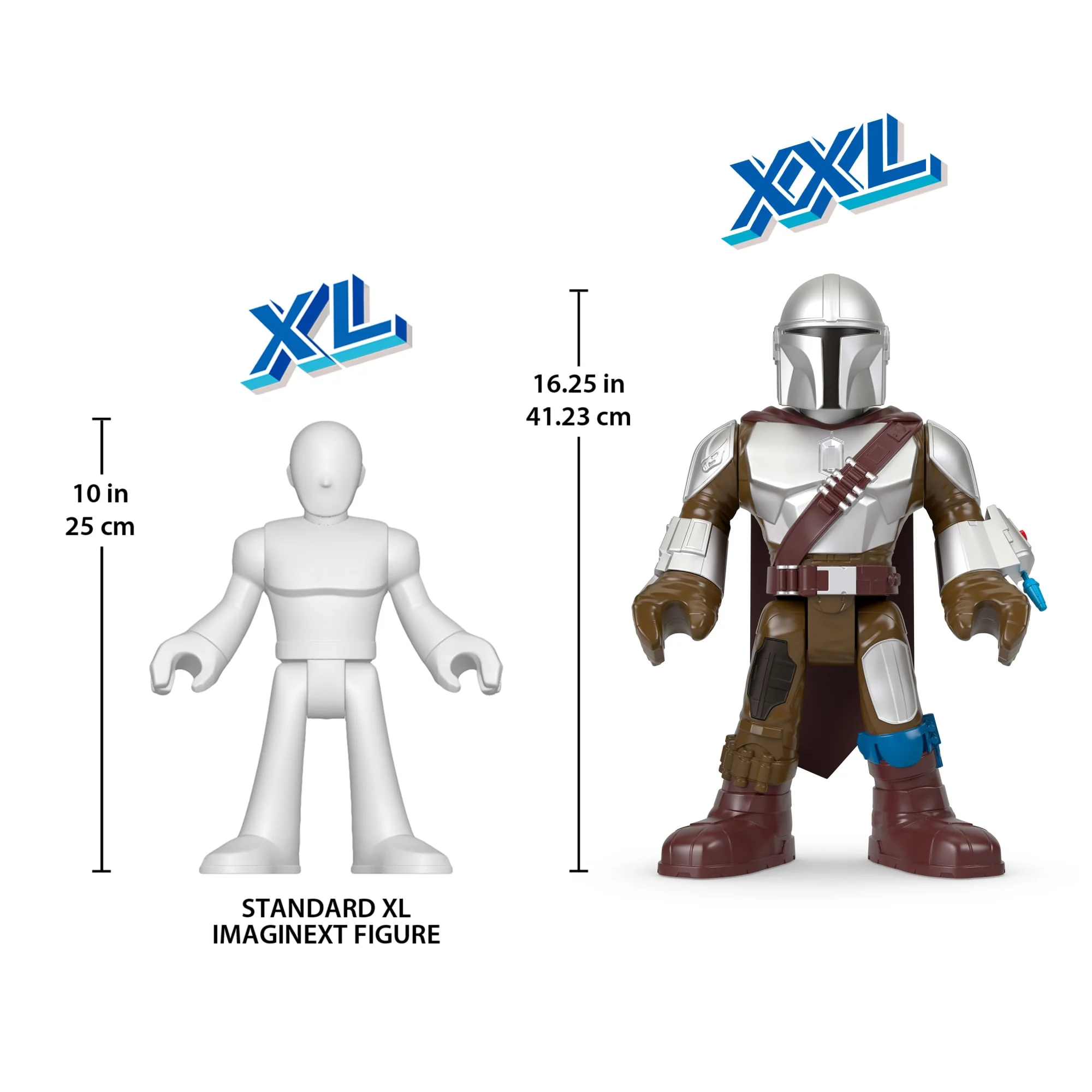 Imaginext Star Wars The Mandalorian Xxl Figure, 16+ Inch Tall Poseable Toy With Launcher