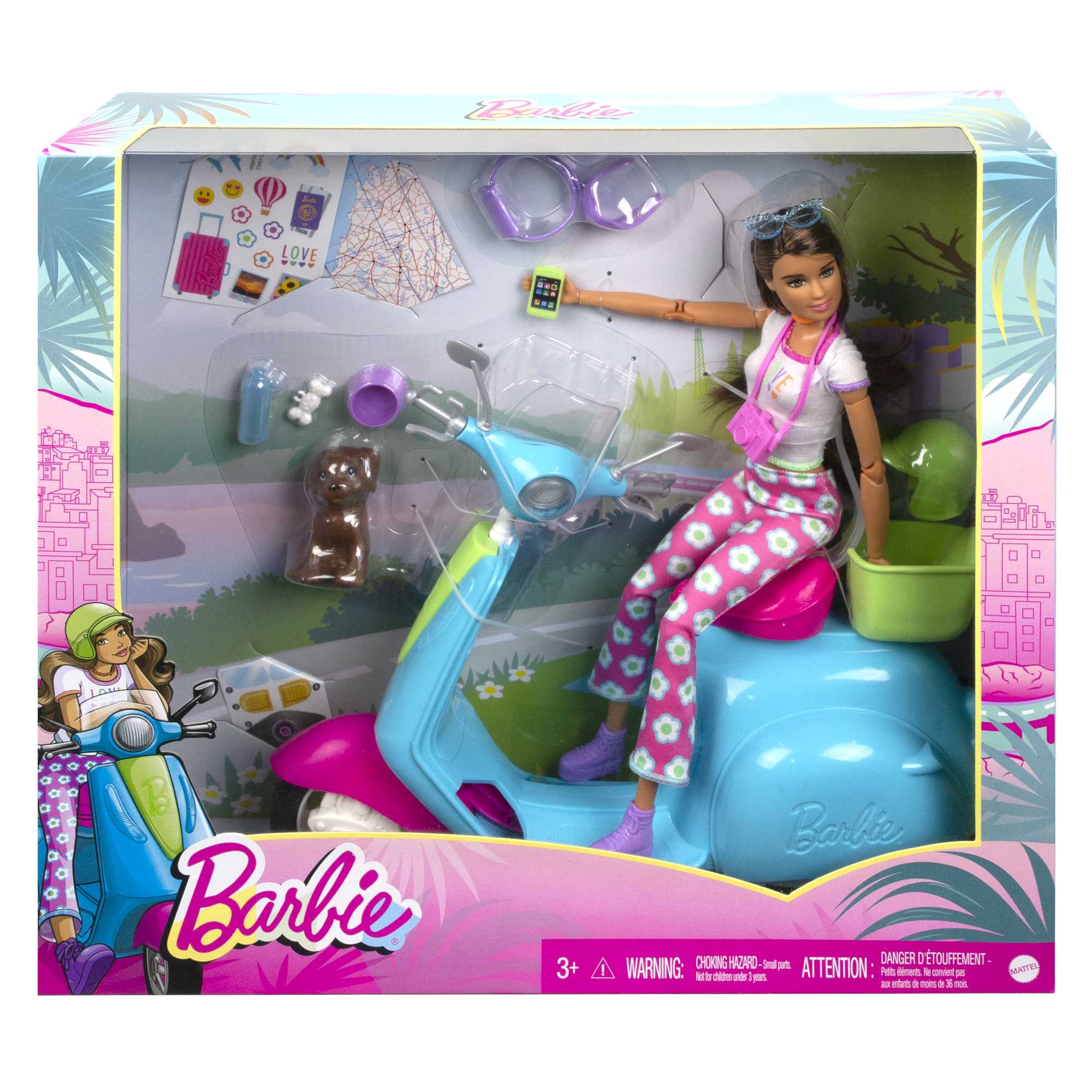 Barbie Fashionistas Doll And Scooter Travel Playset