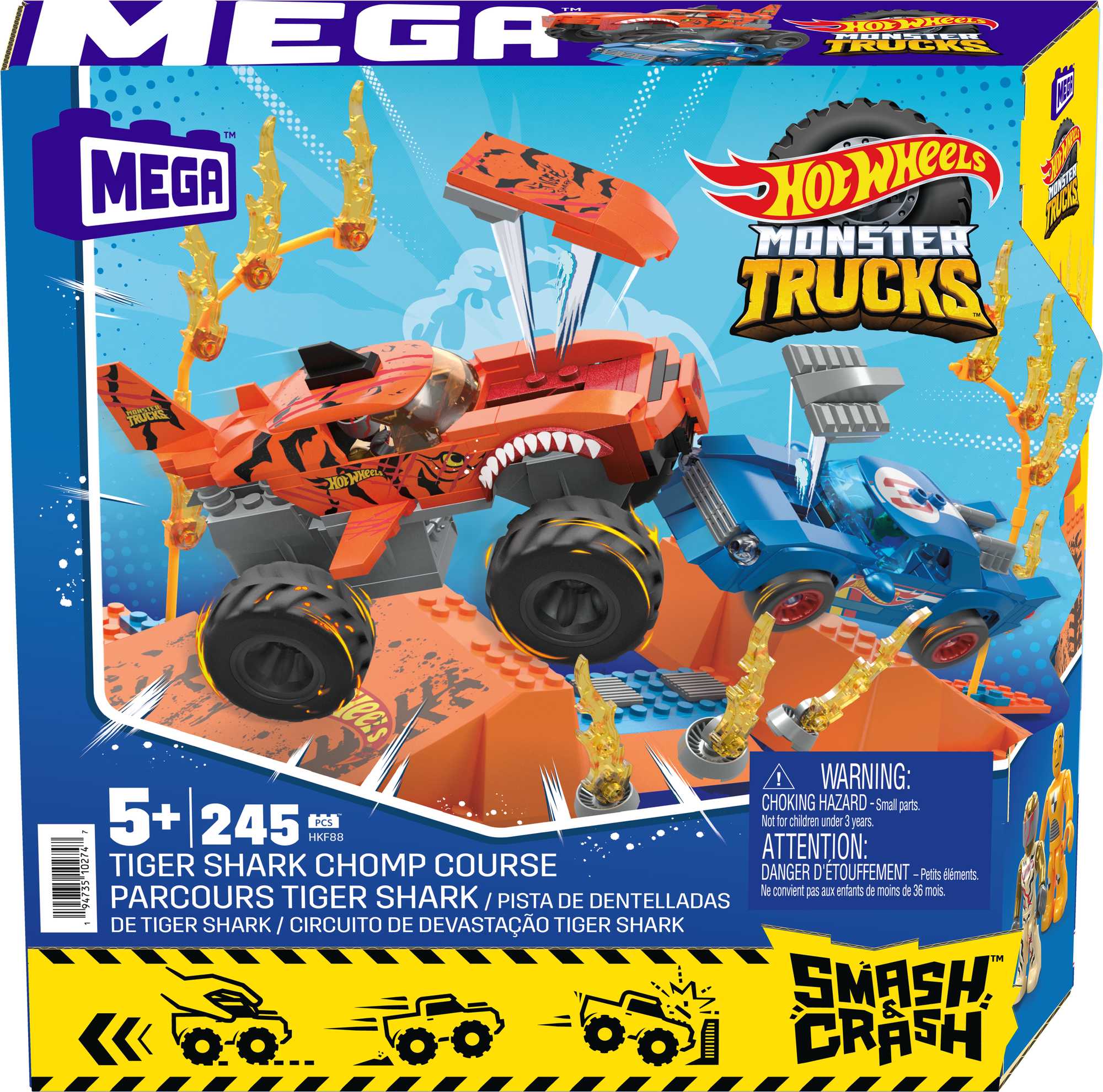 Mega? Hot Wheels? Smash & Crash Parcours Tiger Shark
