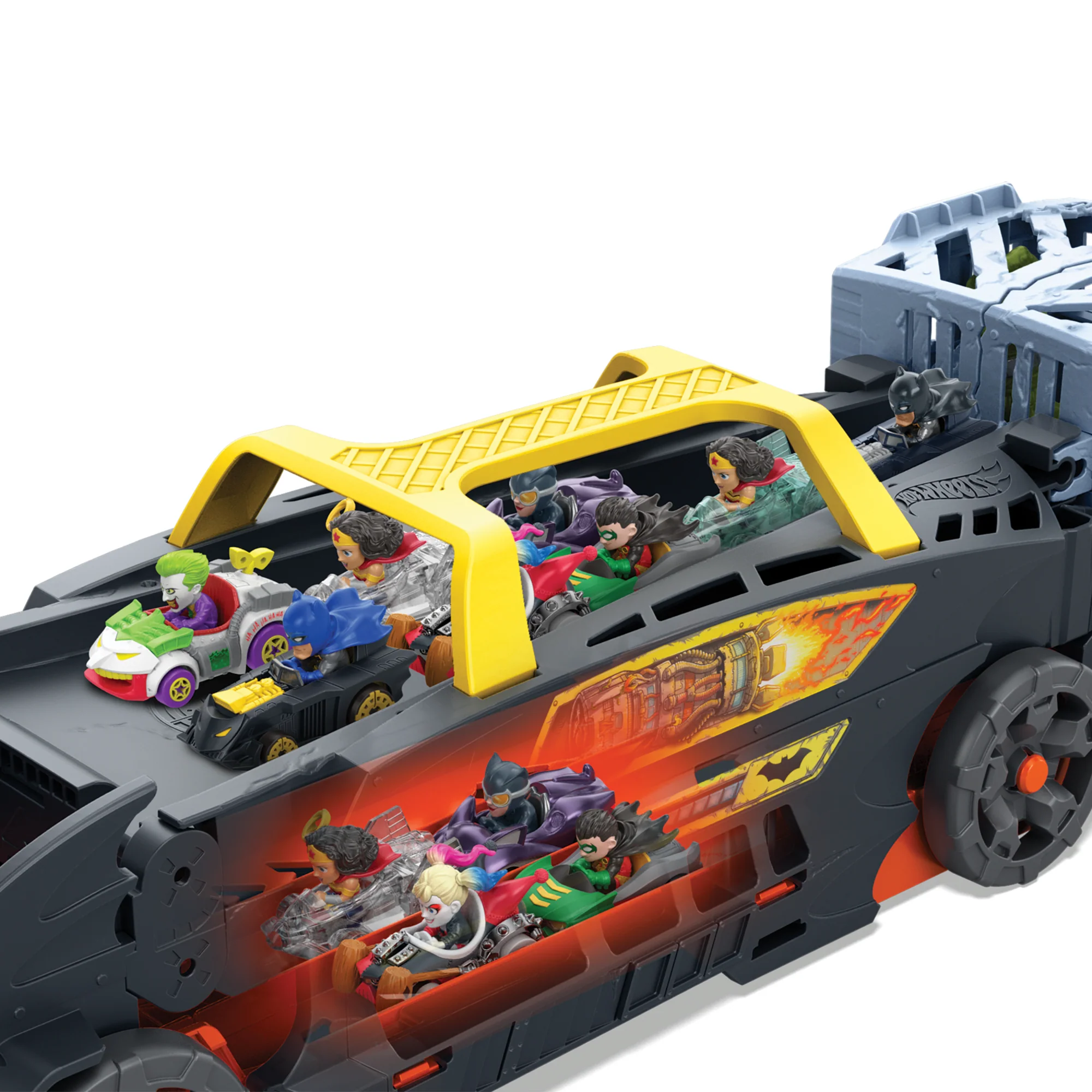 Hot Wheels Racerverse Batman's Escape Chase Track Set, Vehicle Transforms into 3-Lane Racetrack With 2 Die-Cast Toy Cars