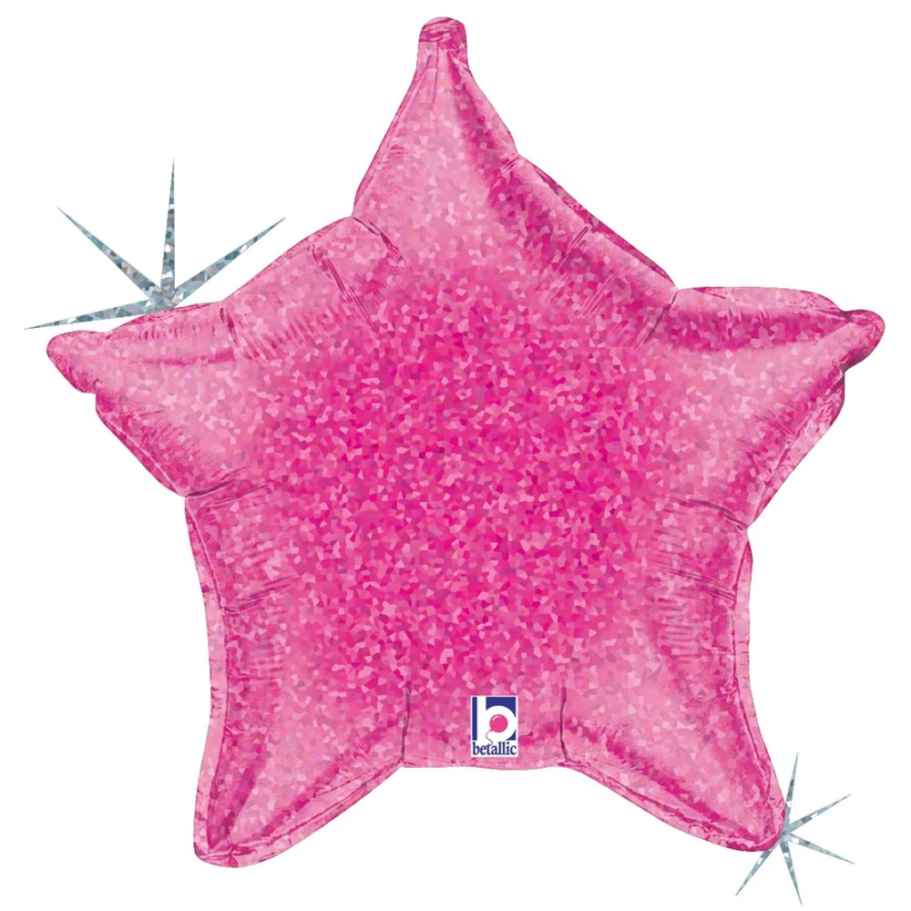 Betallic Pink Holographic Star 21 inch Star-Shape Holographic 1ct