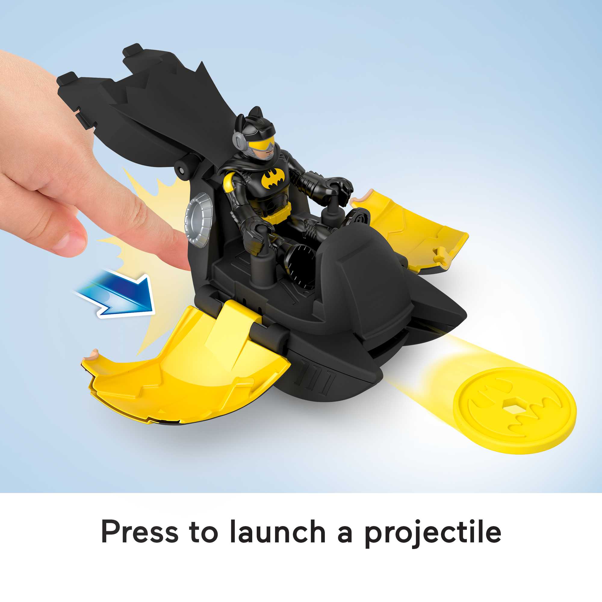 Imaginext DC Super Friends Batman & Batwing, Head Shifters, 4-Piece Figure & Vehicle Set For Kids