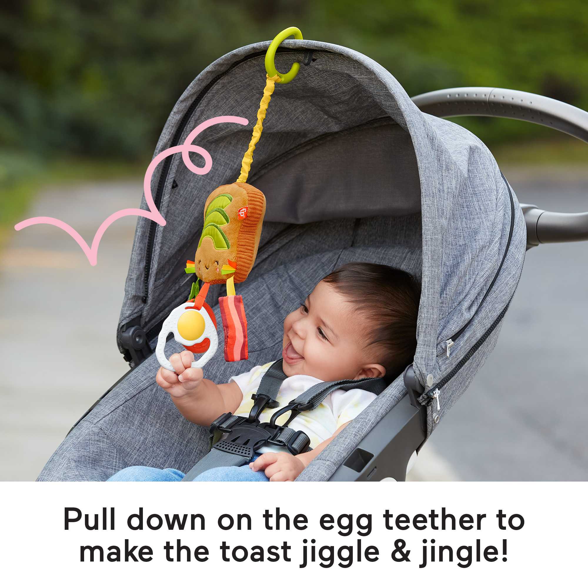 Fisher-Price Brunch & Go Avocado Toast infant Stroller Toy