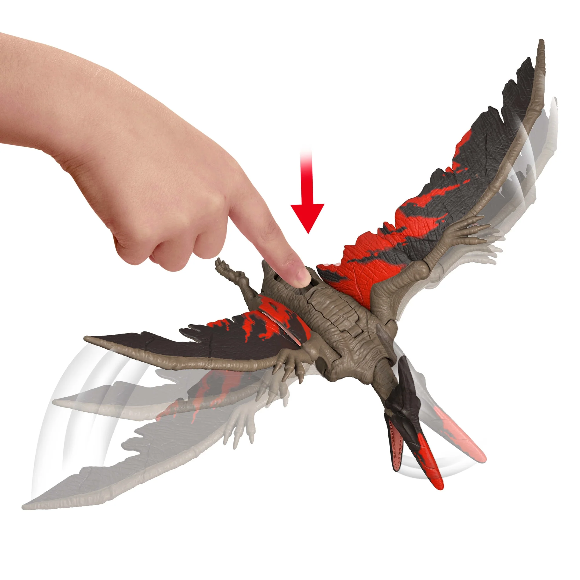 Jurassic World Chaos Theory Wild Roar Pteranodon Action Figure, Strike Attack & Sound Dinosaur Toy