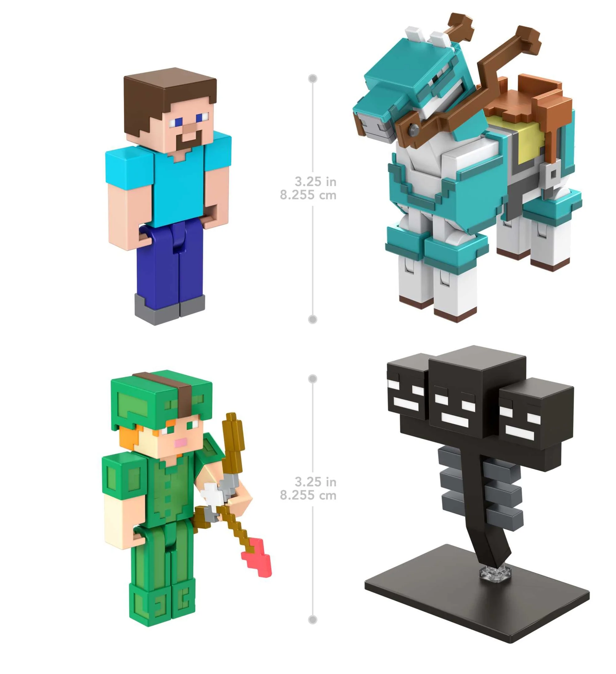 Minecraft Action Figures & Accessories 2-Pack, 3.25-Inch Scale Collectible Toys (Characters May Vary)