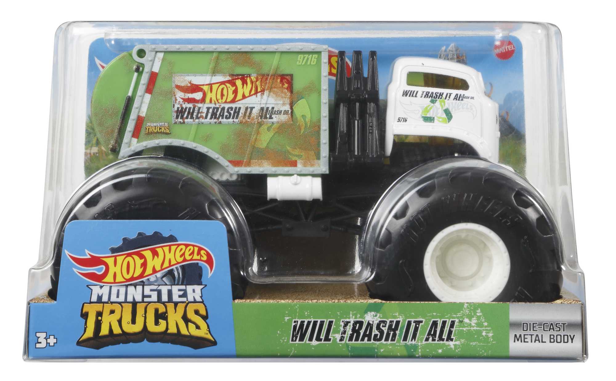 Hot Wheels Monster Trucks Ve��culo de Brinquedo 1:24 Will Trash It All