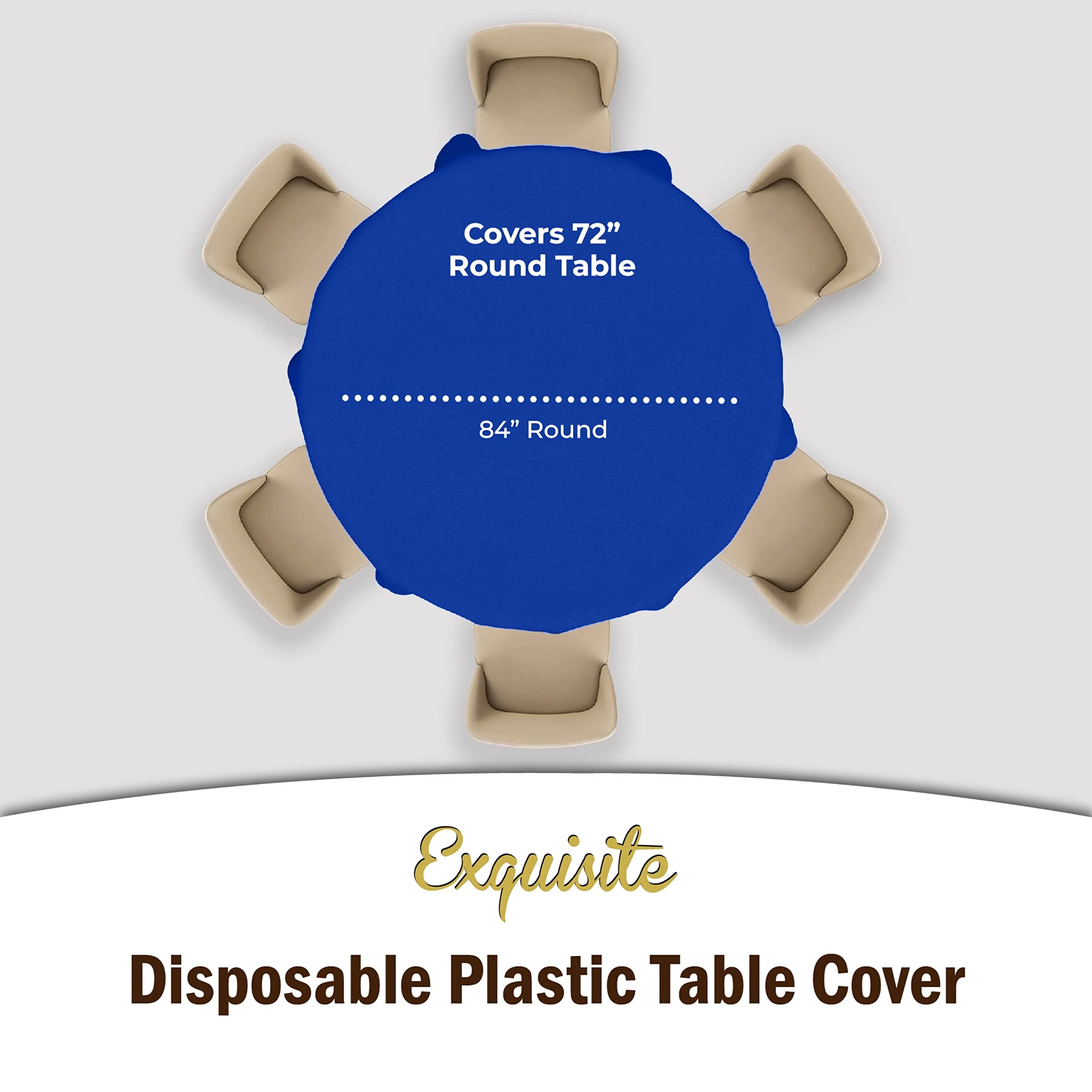 Dark Blue Round Plastic Table Cover