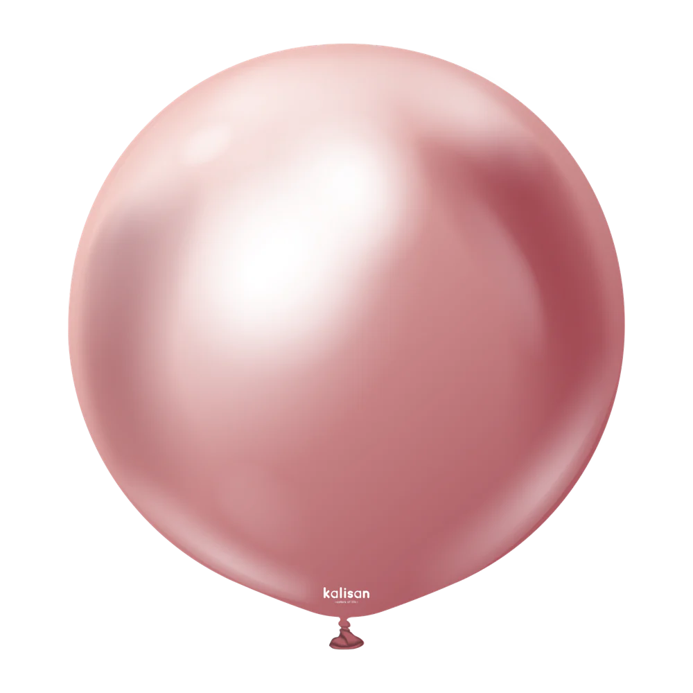 24 inch Kalisan Mirror Pink Latex Balloons 2ct