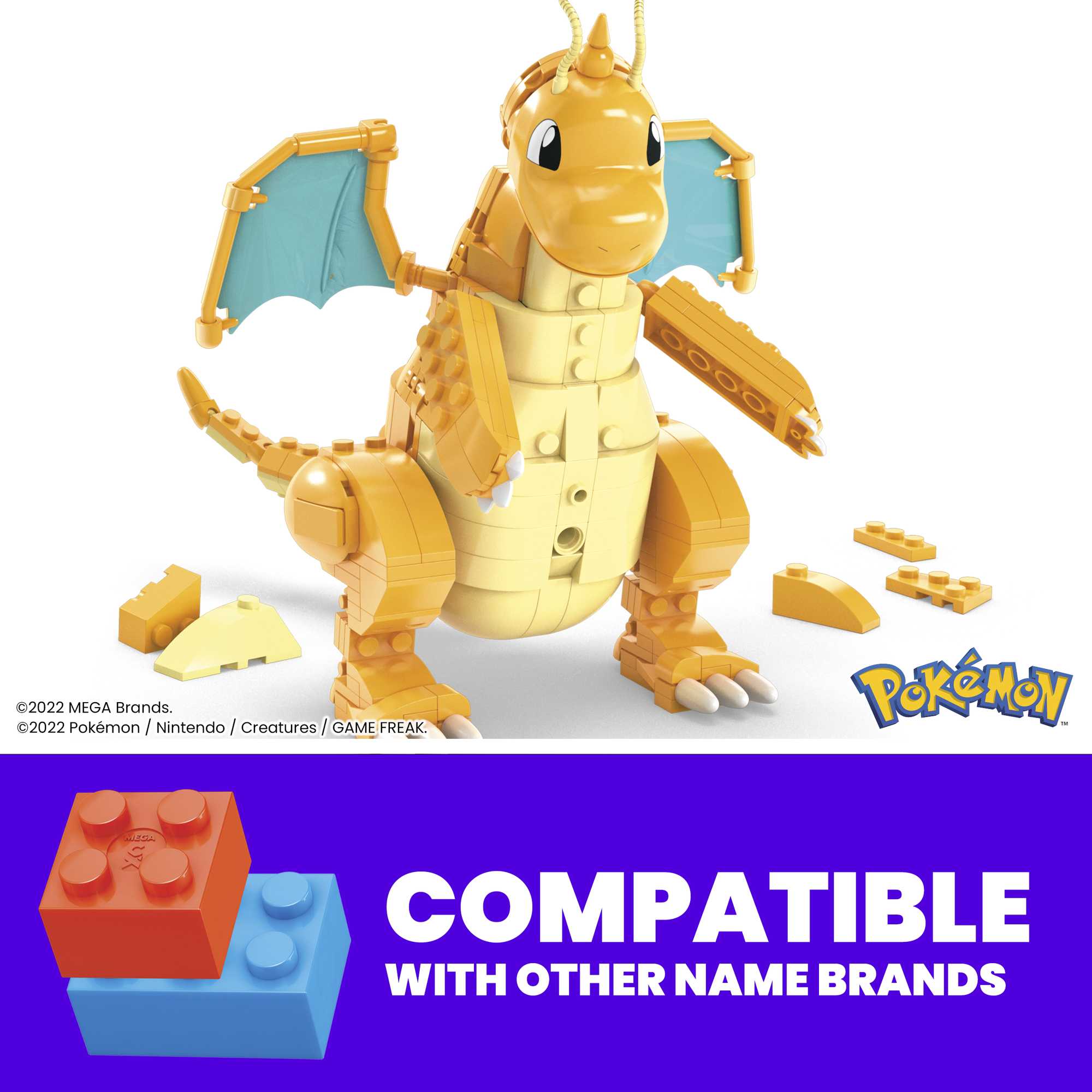 MEGA Pok��mon Dragonite Large Scale Figure With Motion Building Set For Kids (388 Pcs)