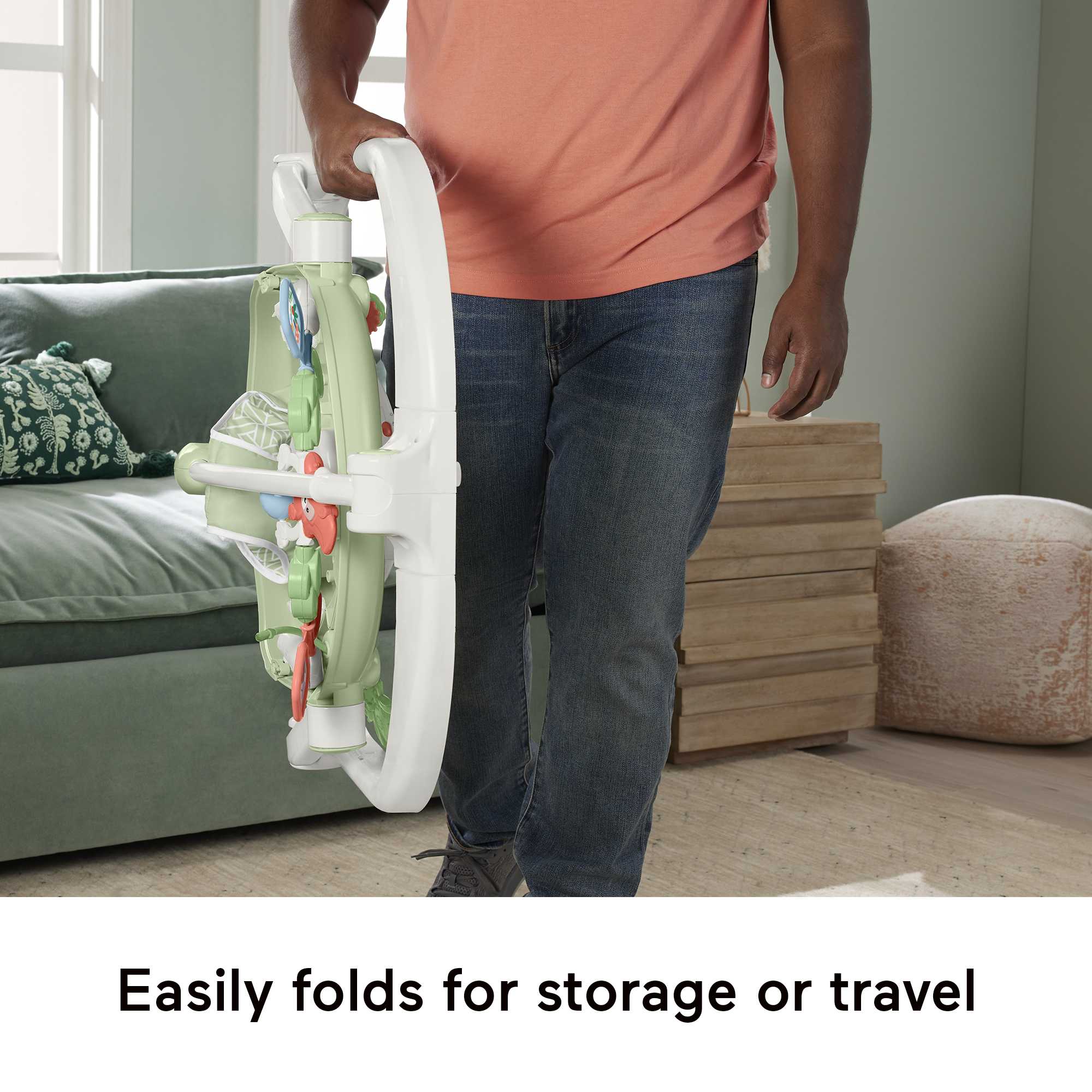 Fisher-Price Spacesaver Jumperoo Baby Bouncer Activity Center With Lights & Sounds, Puppy Perfection