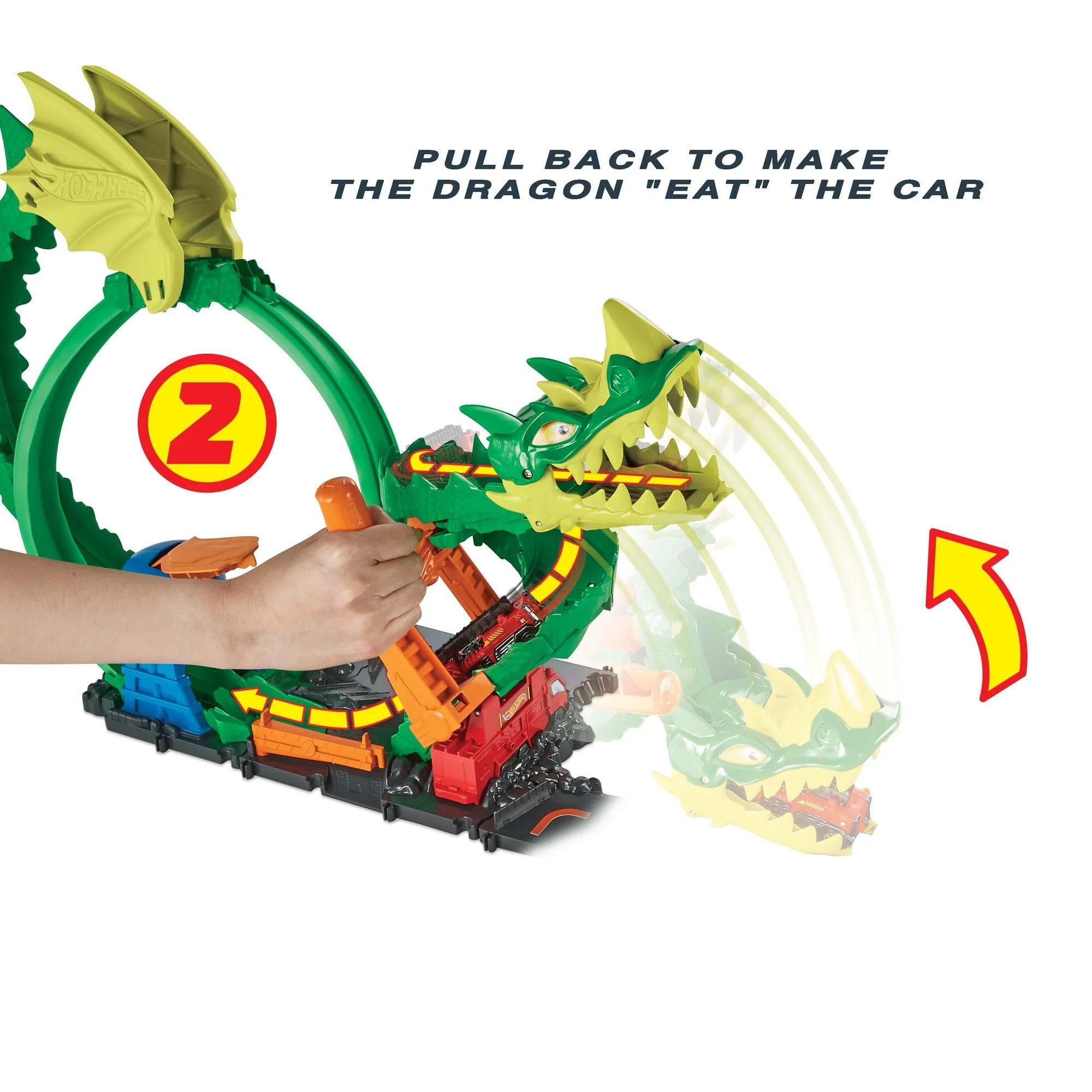 Hot Wheels City Dragon Drive Firefight Playset, With 1 Toy Car