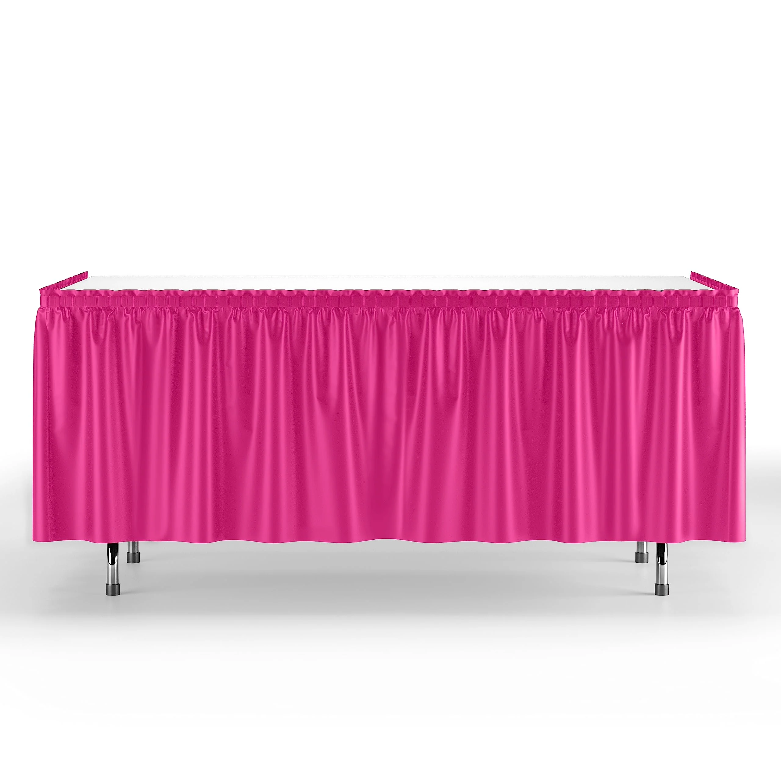 Hot Pink Plastic Table Skirt