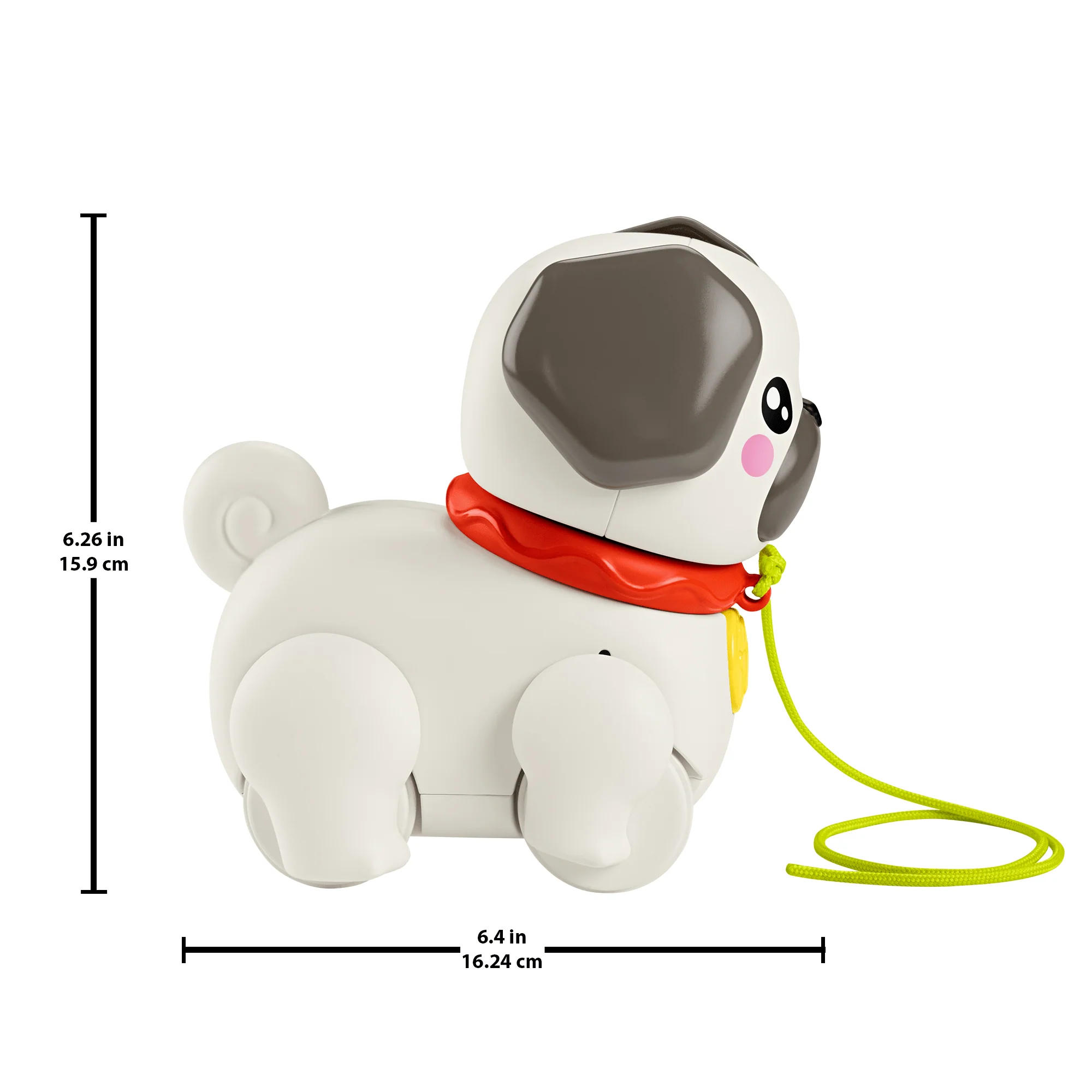 Fisher-Price Fp Pets Walk-The-Pup Pug Baby & Toddler Pull Toy With Motion & Sounds