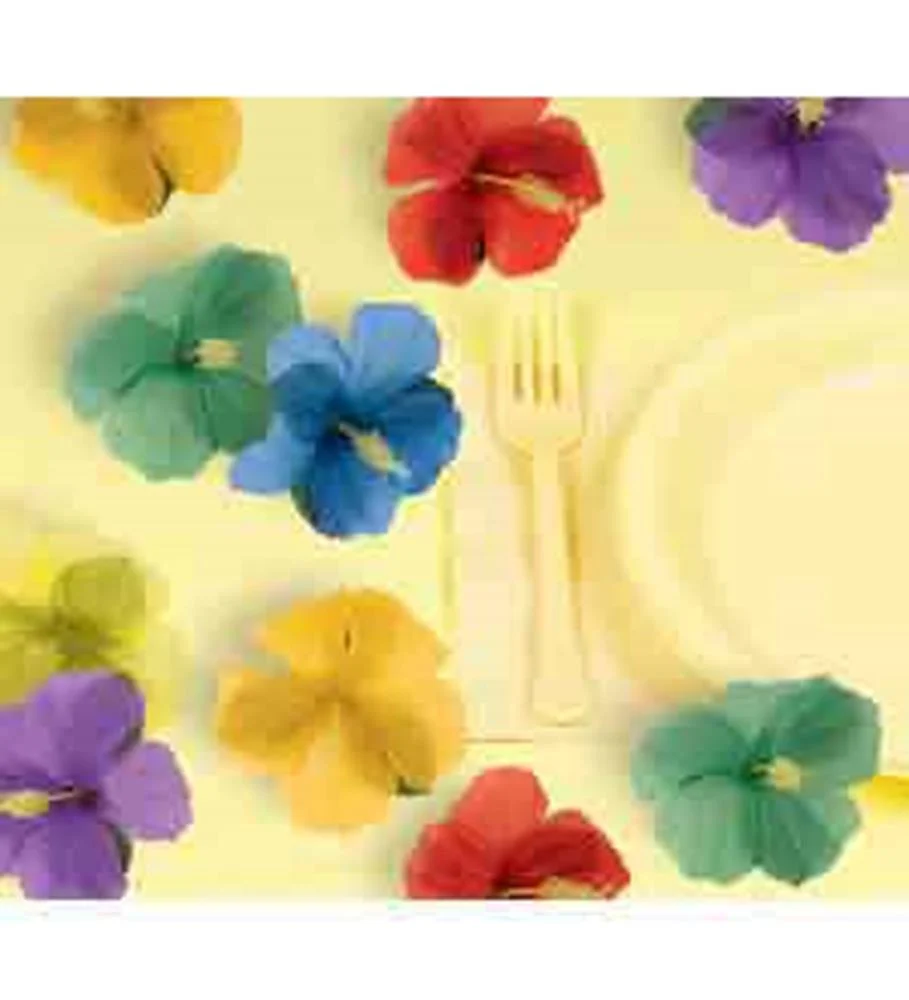 Hibiscusus Luau Fabric Flowers 24ct