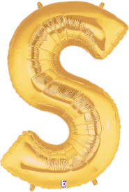 Betallic S Gold 34 inch Shaped Foil Balloon Packaged 1ct