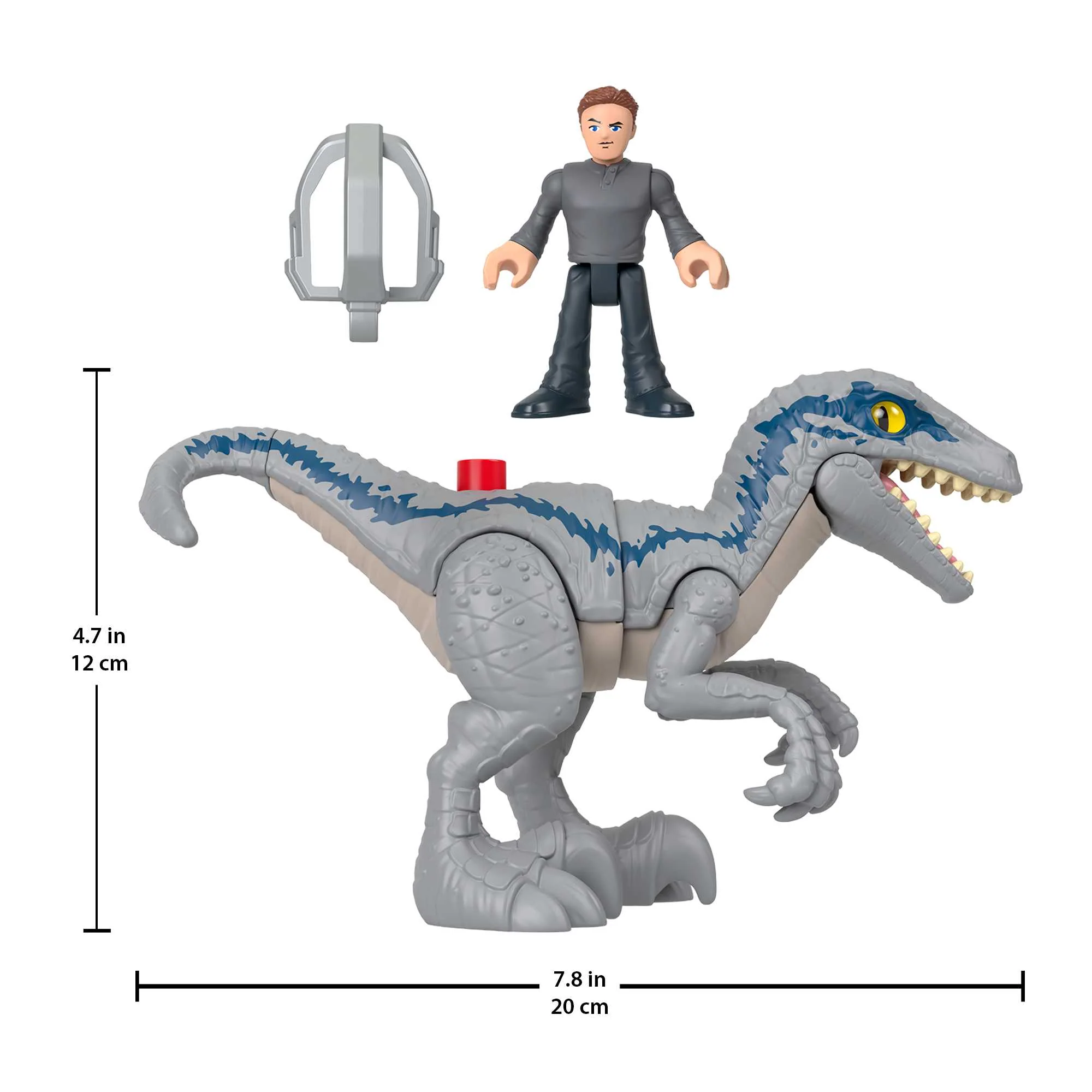 Imaginext Jurassic World Dominion Blue & Owen Dinosaur Toy Set, 3 Pieces, Preschool Toys