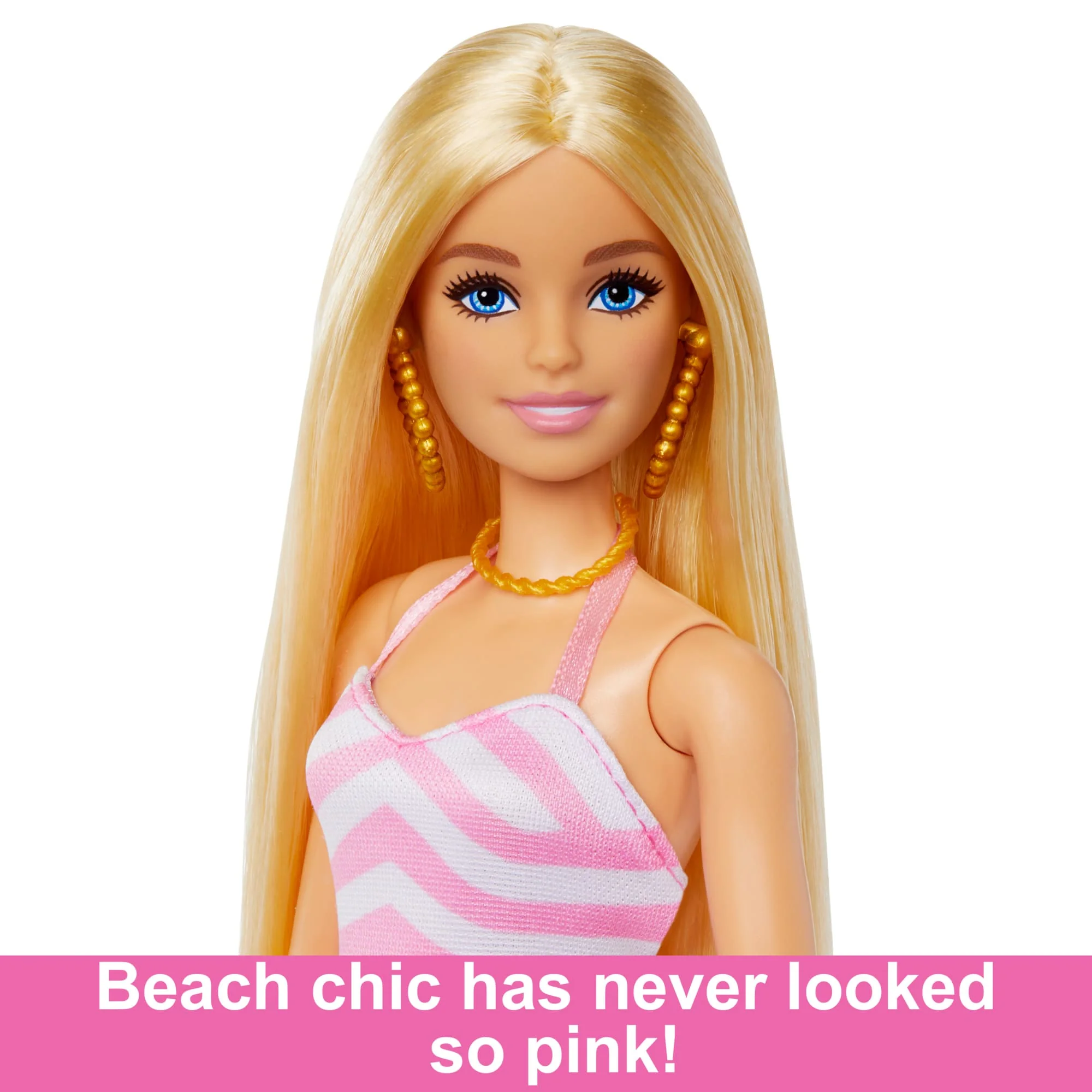 Blonde Barbie Doll With Swimsuit And Beach-Themed Accessories