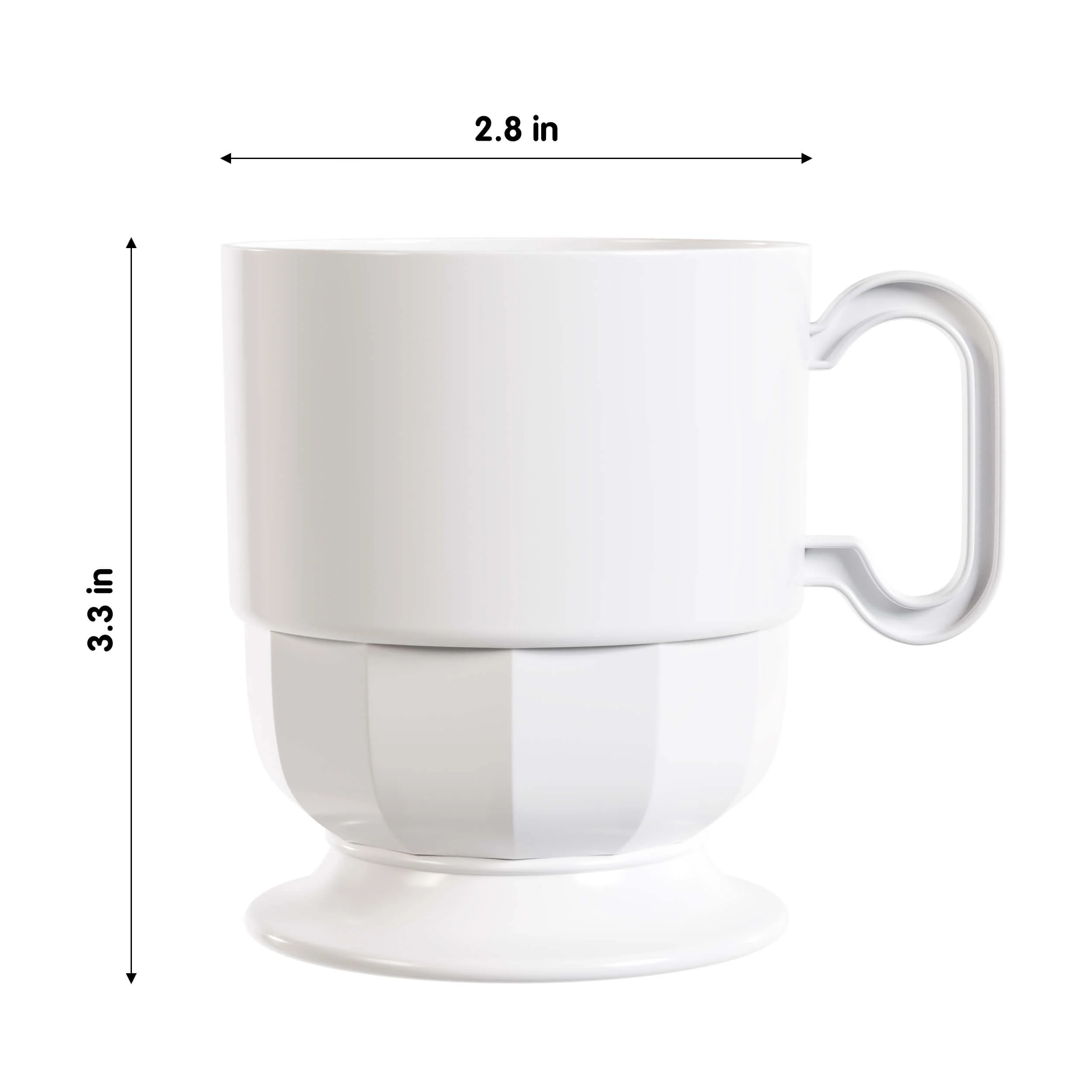 8 Oz. White Glazed Coffee Cup W/ Handle | 8 Count