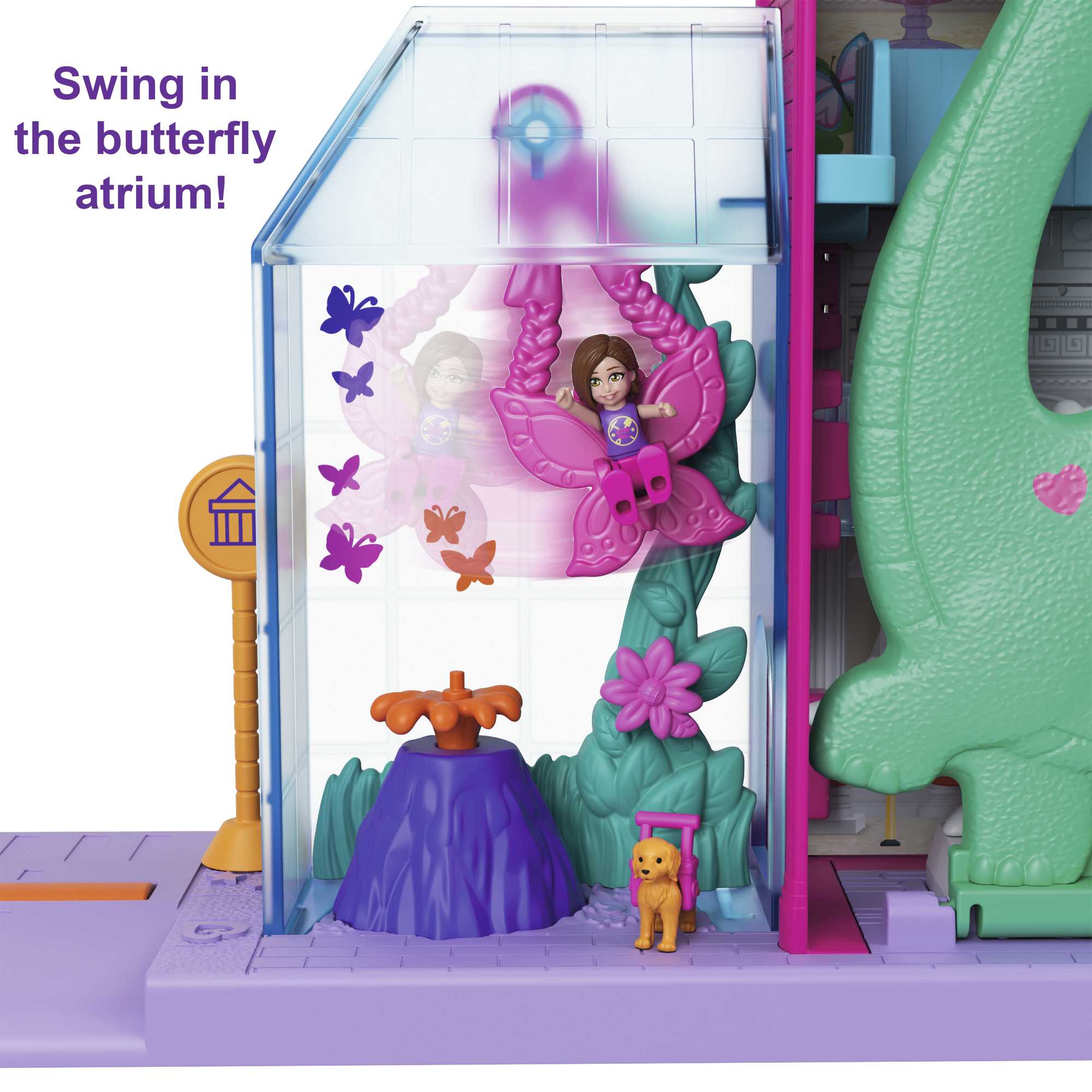 Polly Pocket Starring Shani Pollyville Museum Playset, 2 Micro Dolls, 3 Floors, 15 Accessories, 4 & Up