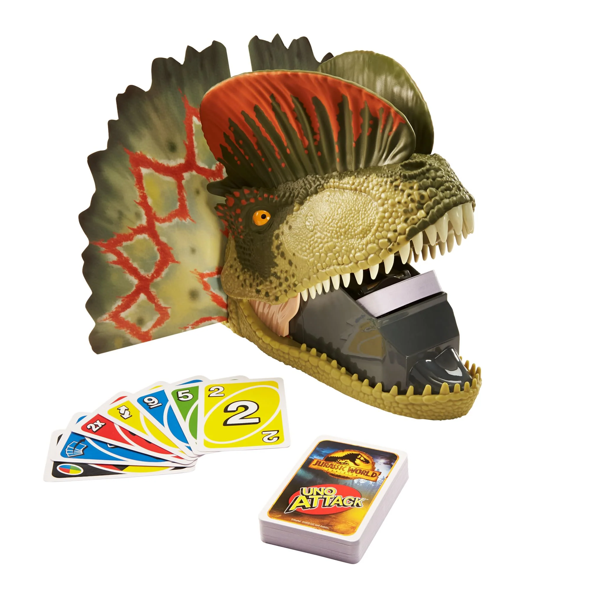 UNO Attack Jurassic World Dominion Card Game With Dinosaur Card Launcher