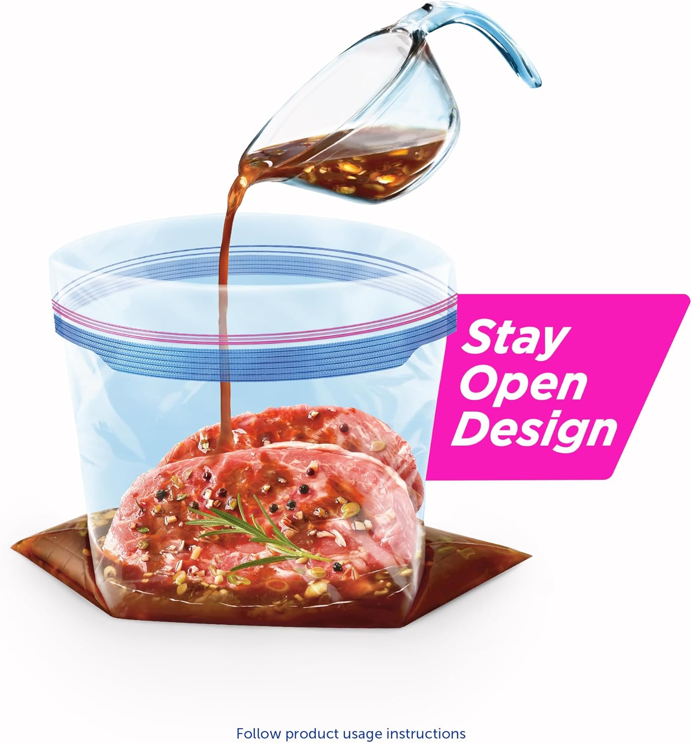 Ziploc Quart Food Storage Freezer Bags, Stay Open Design with Stand-Up Bottom, Easy to Fill, 75 Count