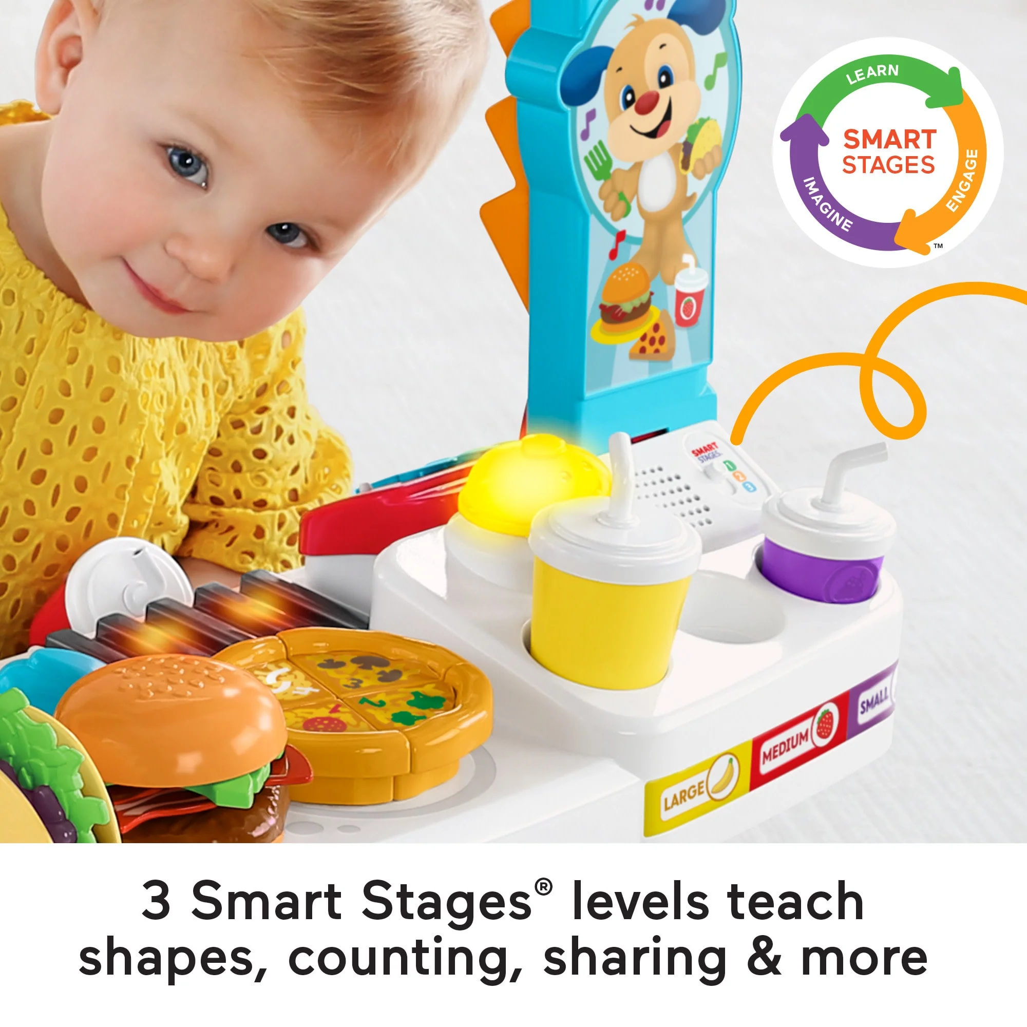 Fisher-Price Laugh & Learn Servin�� Up Fun Food Truck Electronic Activity Center For Toddlers