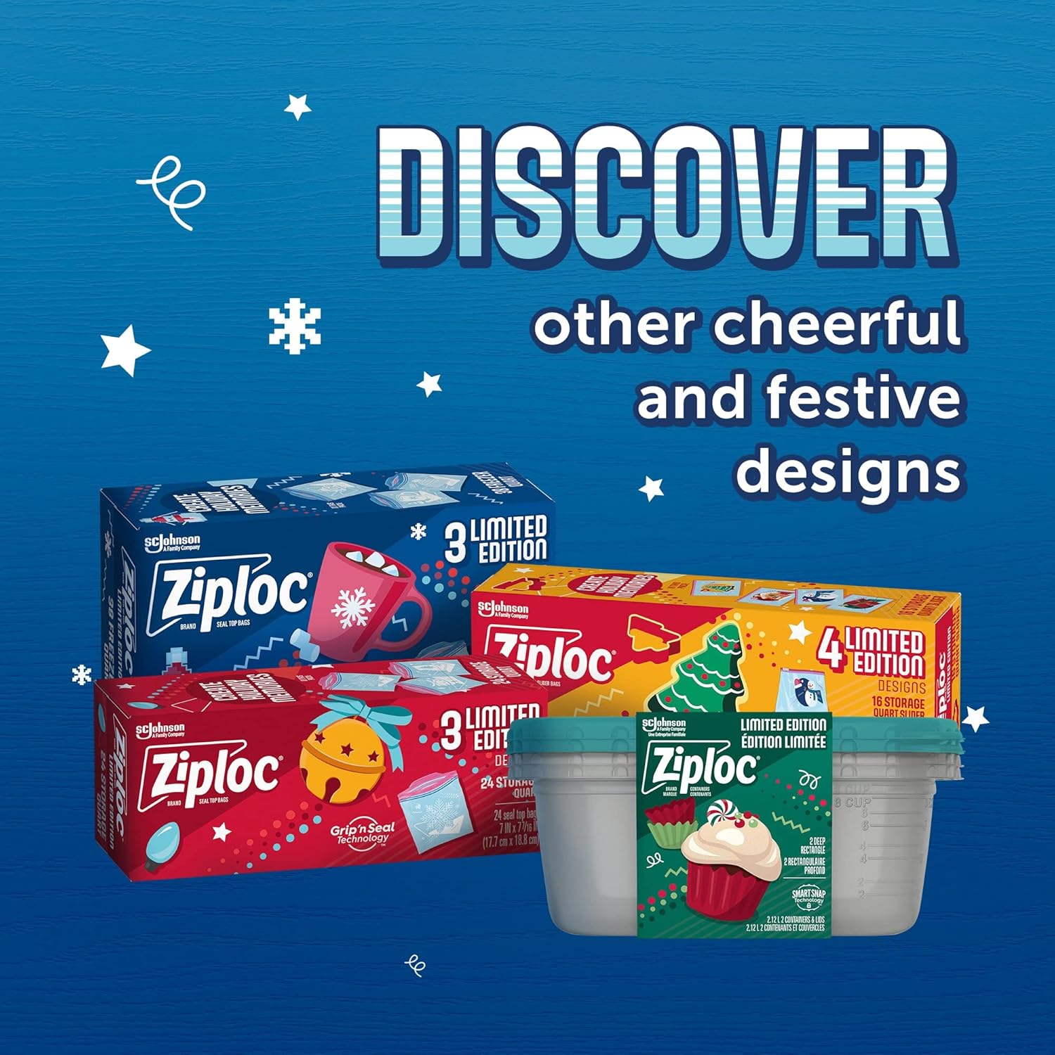 Ziploc Gallon Food Storage Freezer Bags, Stay Open Design with Stand-Up Bottom, Easy to Fill, 60 Count