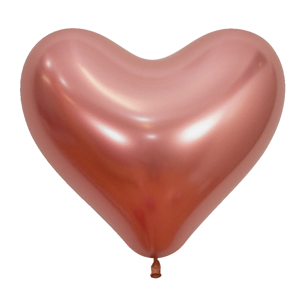 14 inch Sempertex Refelx Rose Gold Heart Heart Latex 50ct