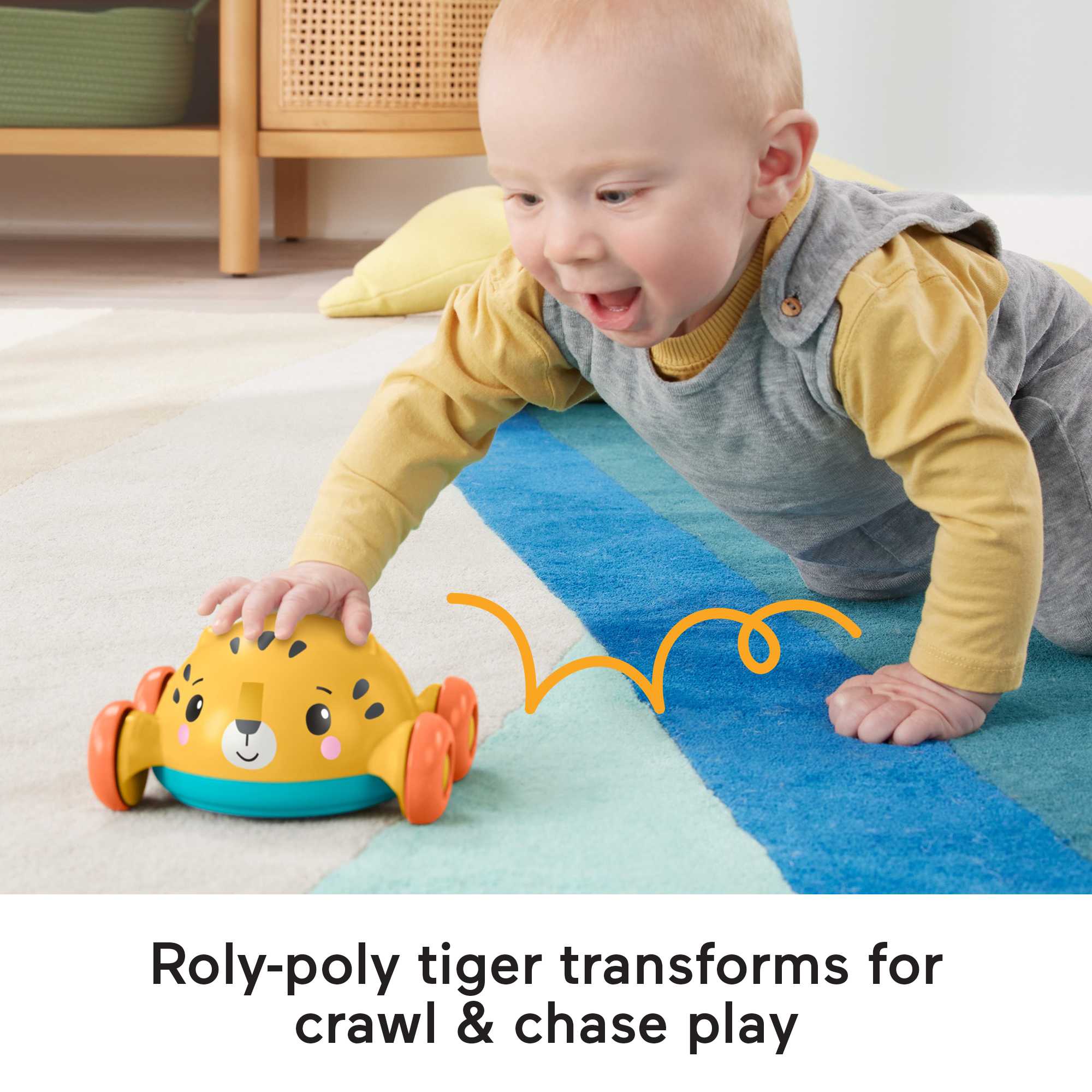 Fisher-Price Baby Toys Set With Fine Motor Toy, Stacking Cups & Push Car, Sit & Crawl Gift Set